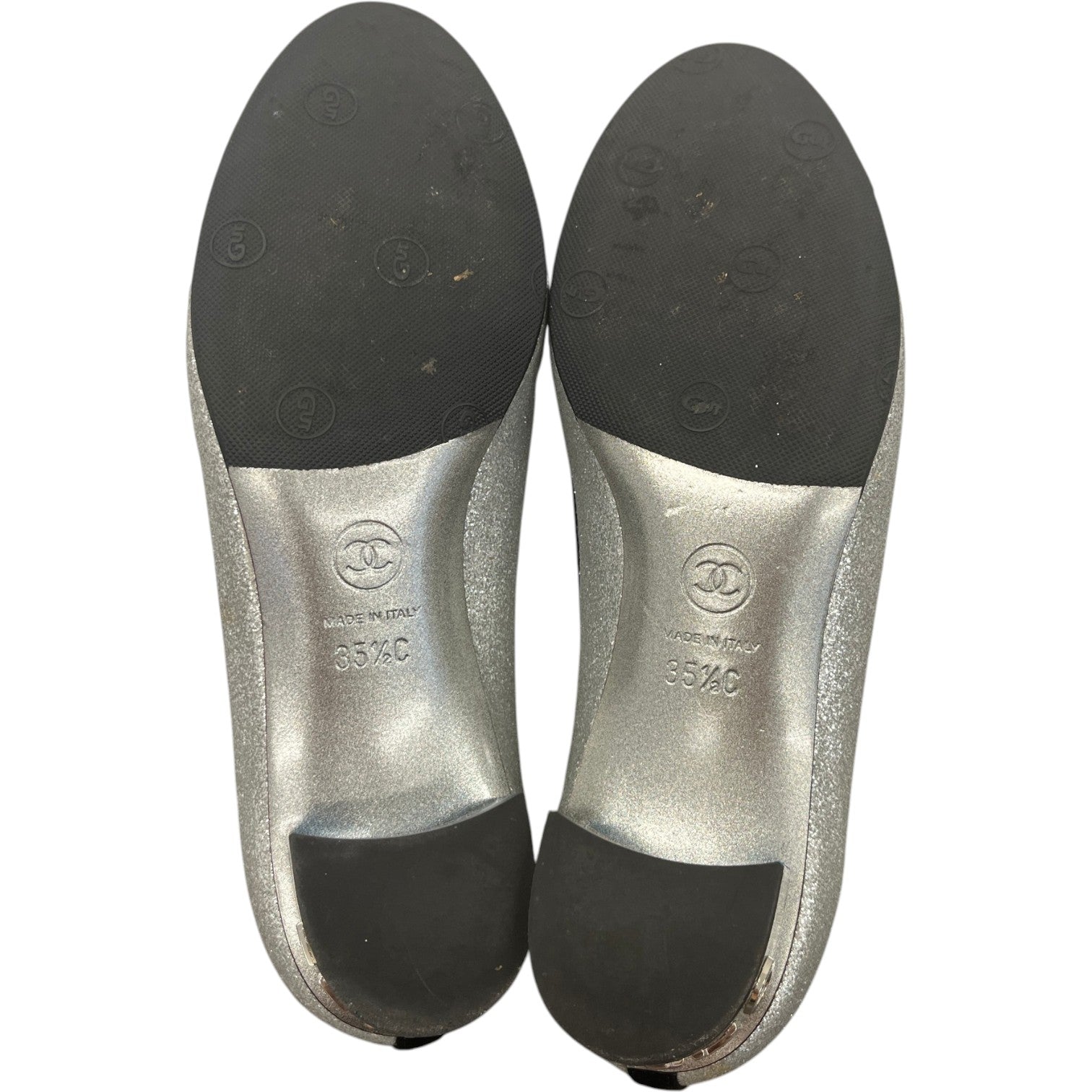 Women's Glitter Cc Toe Cap Mules Silver Size EU 35.5 / UK 2.5