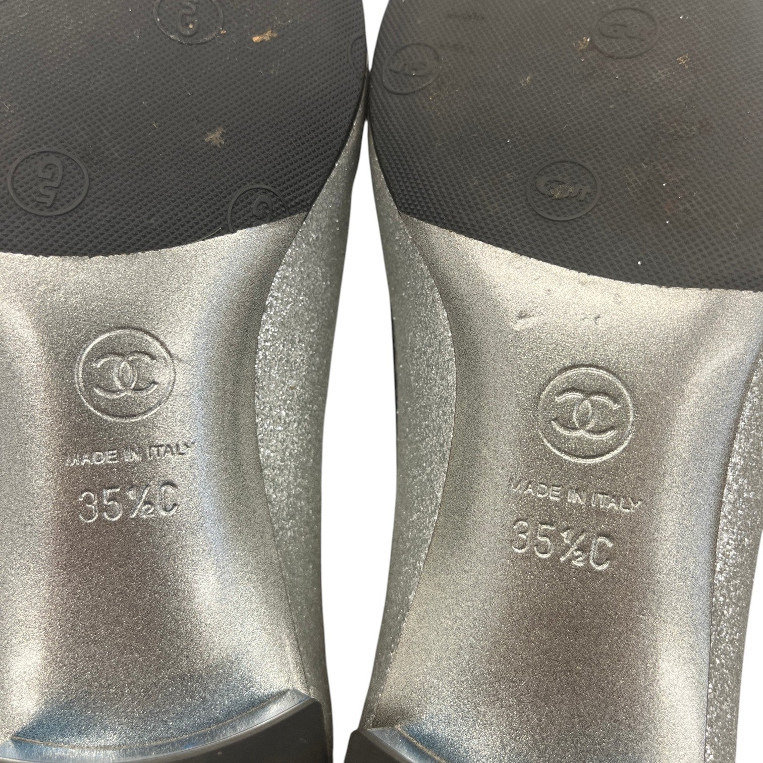 Women's Glitter Cc Toe Cap Mules Silver Size EU 35.5 / UK 2.5