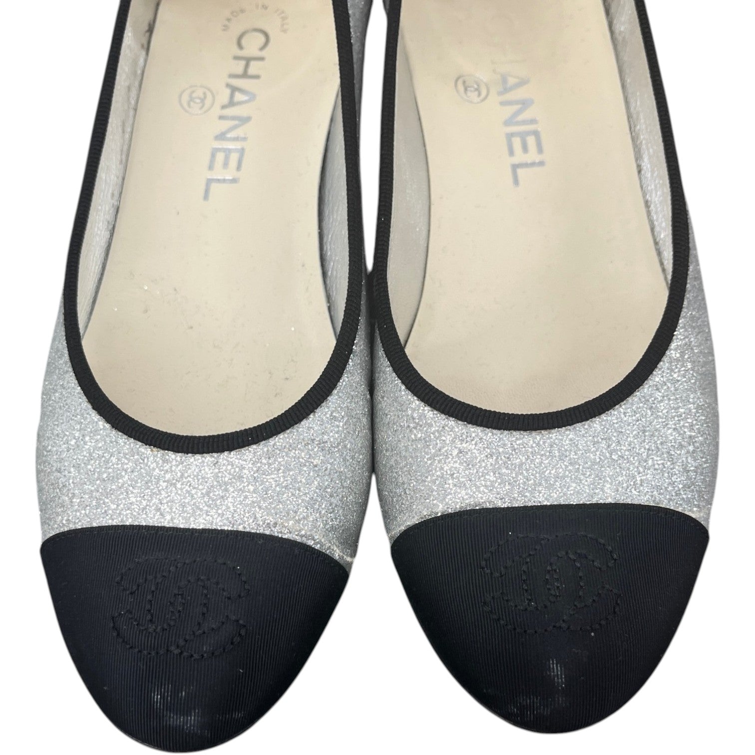Women's Glitter Cc Toe Cap Mules Silver Size EU 35.5 / UK 2.5