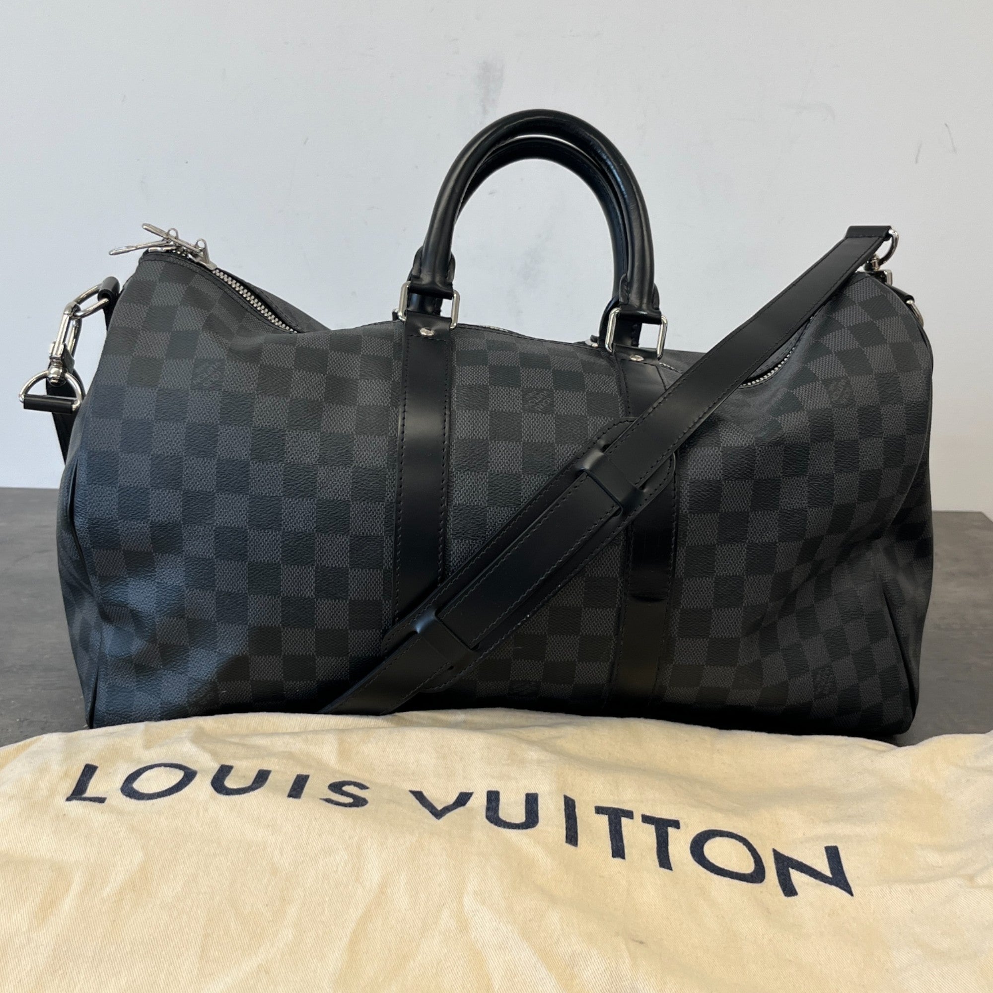 Men's Damier Graphite Keepall 45 Bag Grey