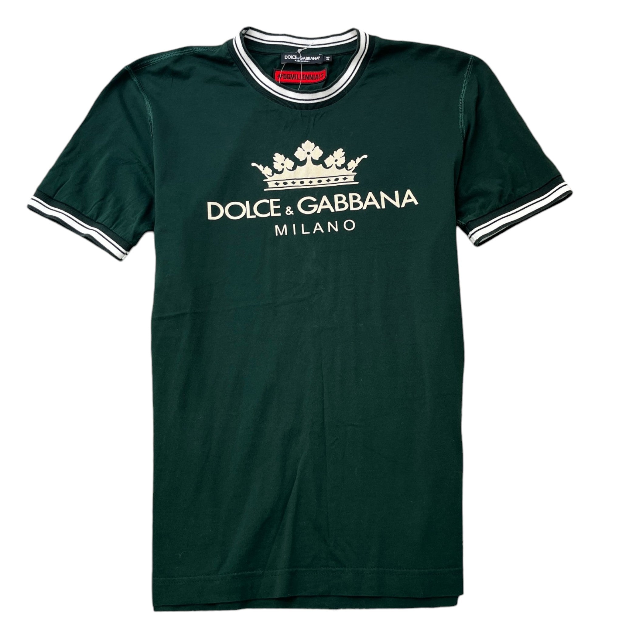 Men's Crown Print Logo T-Shirt Green Size IT 46 / UK S