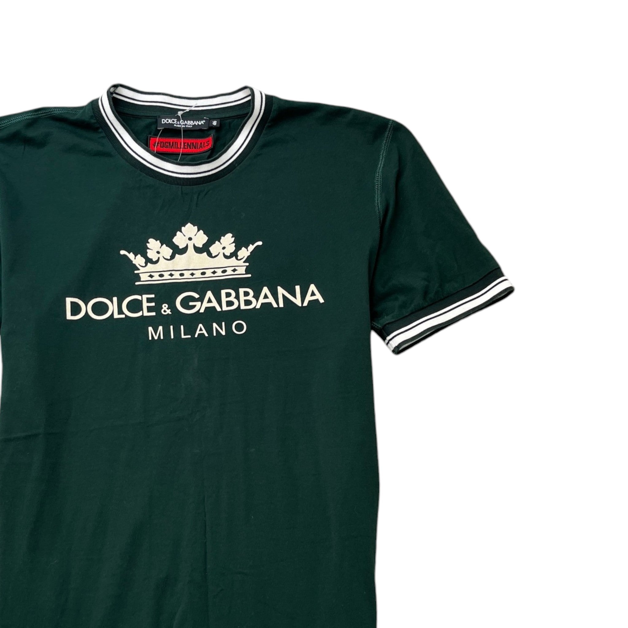 Men's Crown Print Logo T-Shirt Green Size IT 46 / UK S