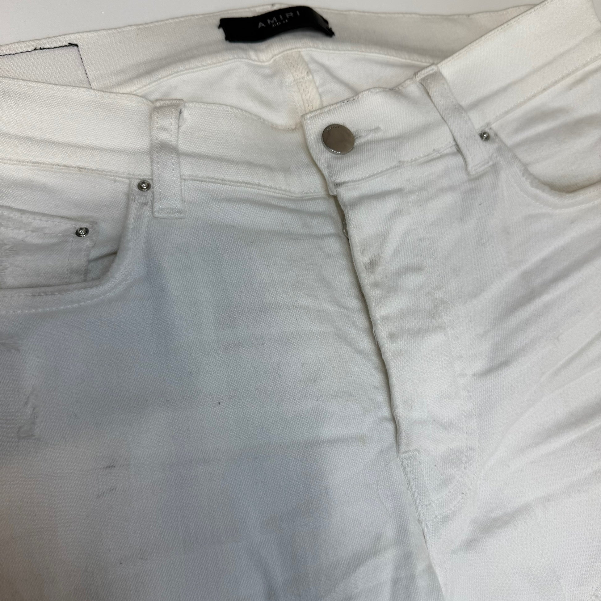 Men's Mx1 Distressed Jeans White Size Waist 32"