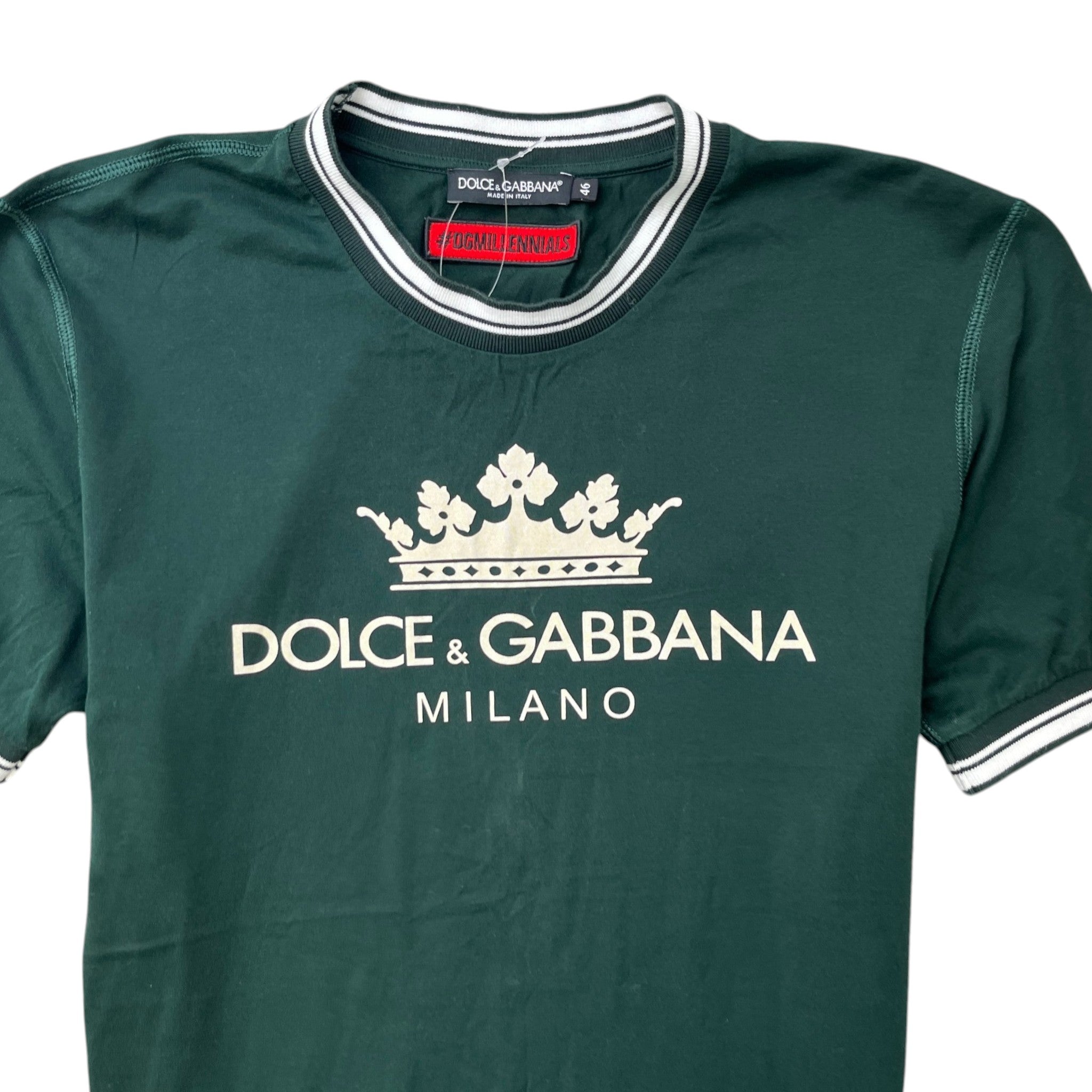 Men's Crown Print Logo T-Shirt Green Size IT 46 / UK S