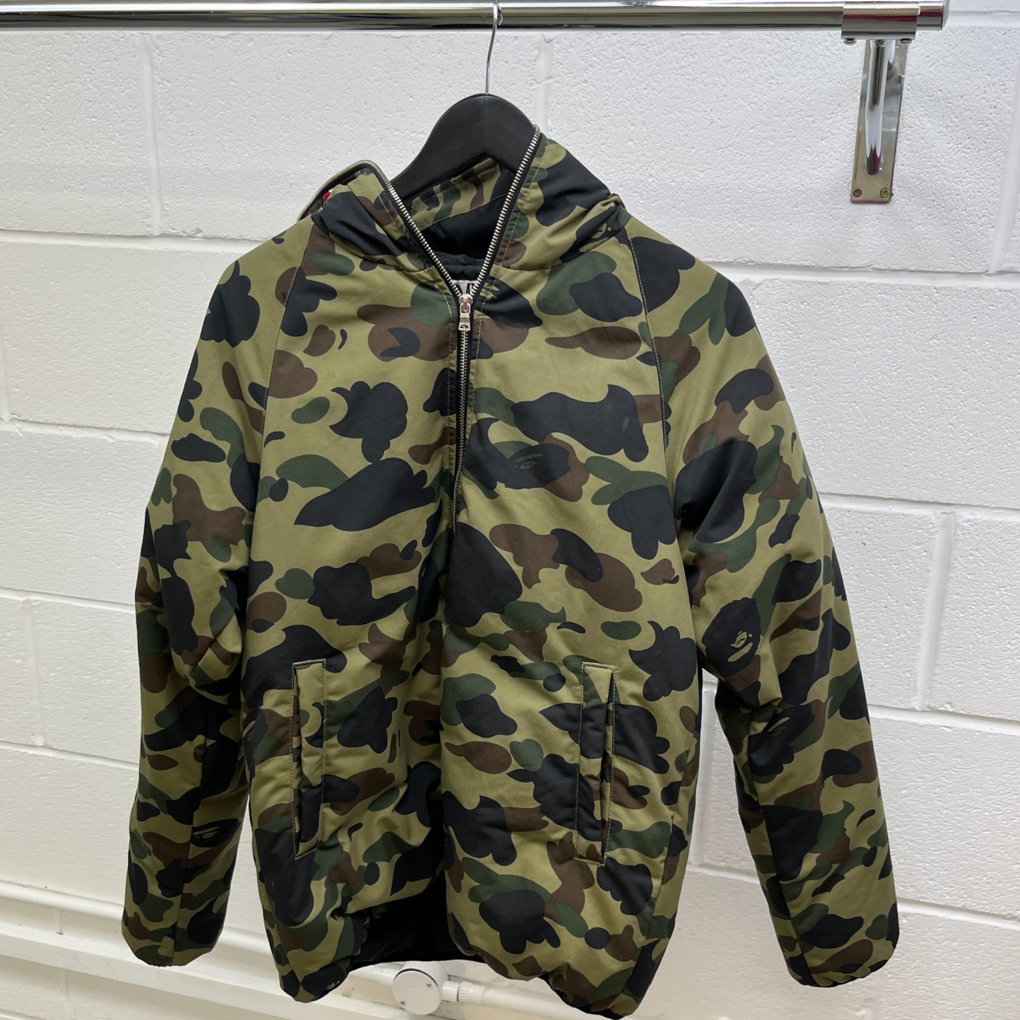 Men's Shark Full Zip Down Jacket Khaki Size L