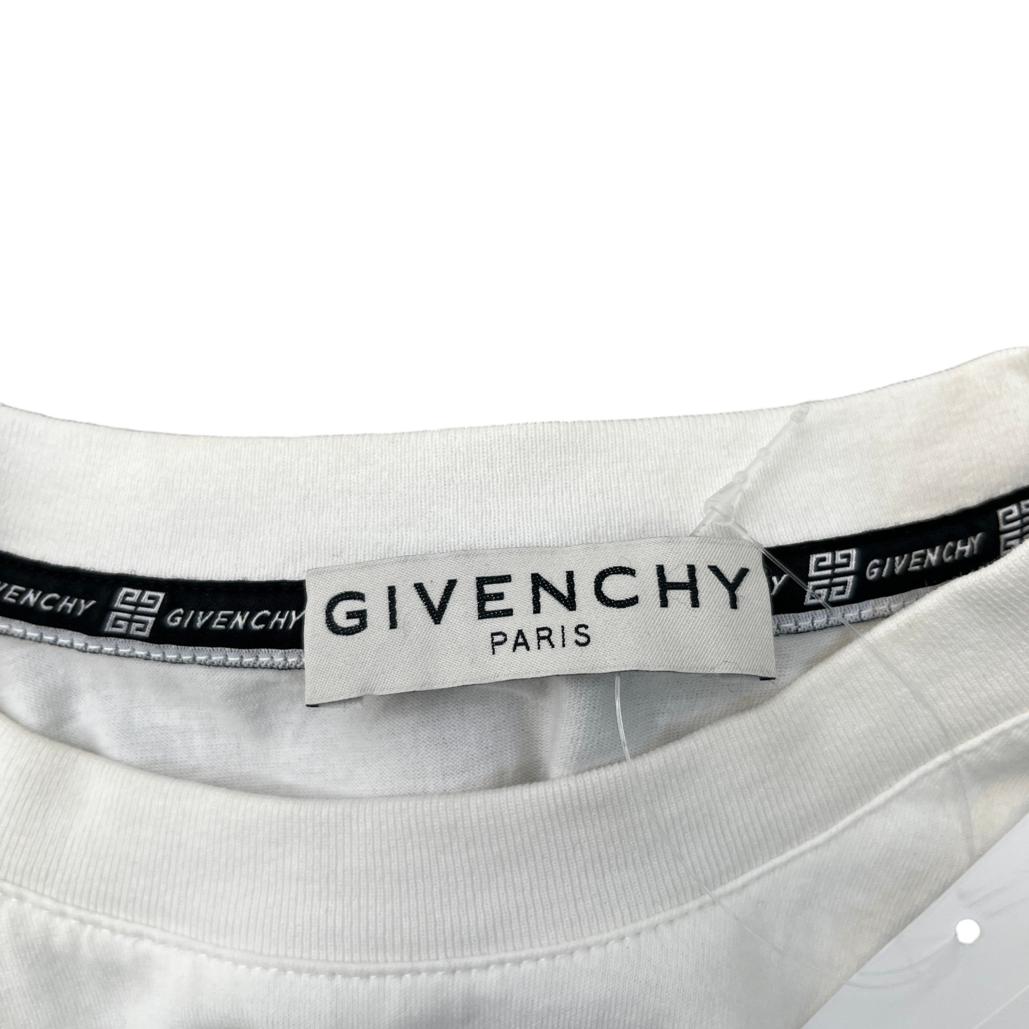 Men's Distressed Logo Print T-Shirt White Size XS