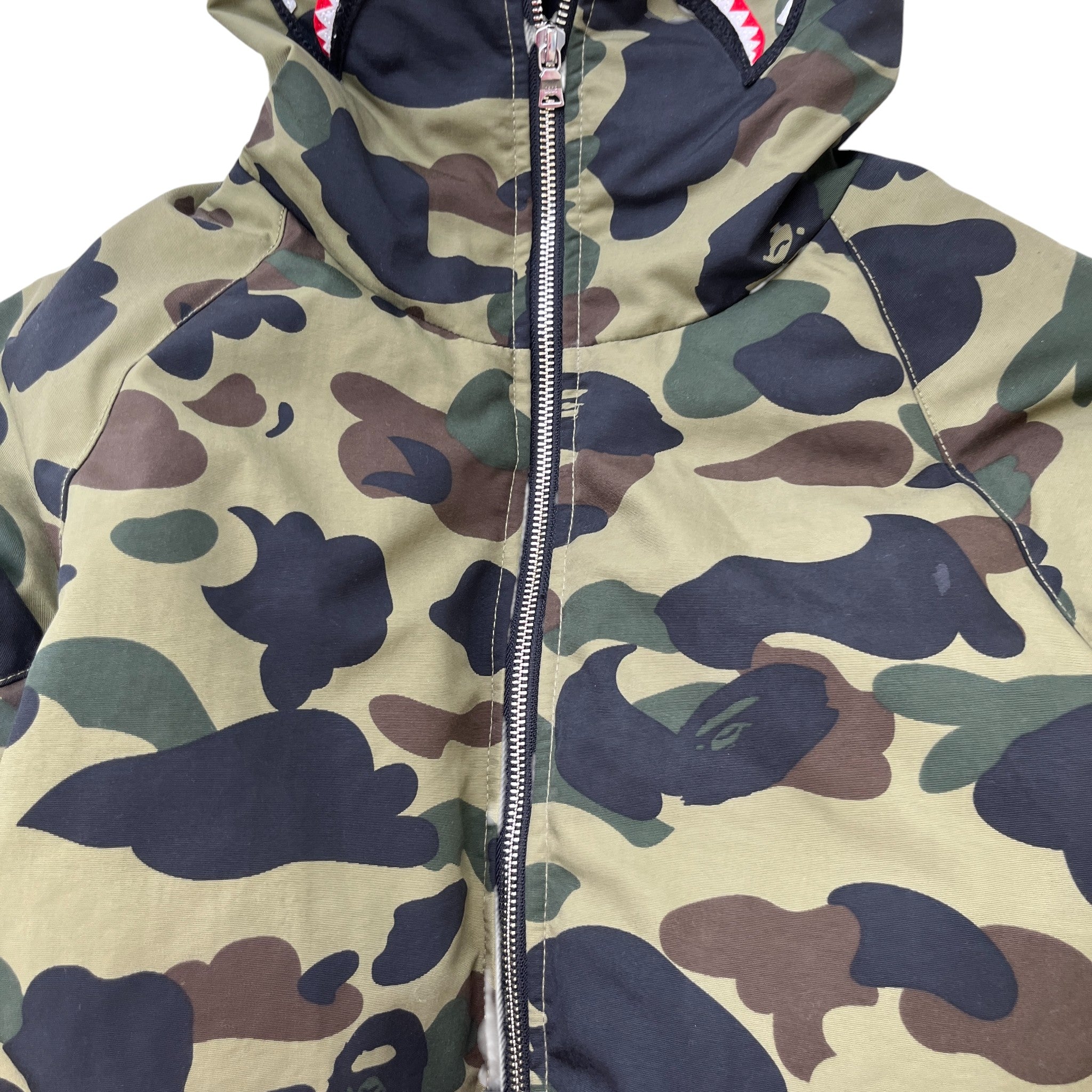 Men's Shark Full Zip Down Jacket Khaki Size L