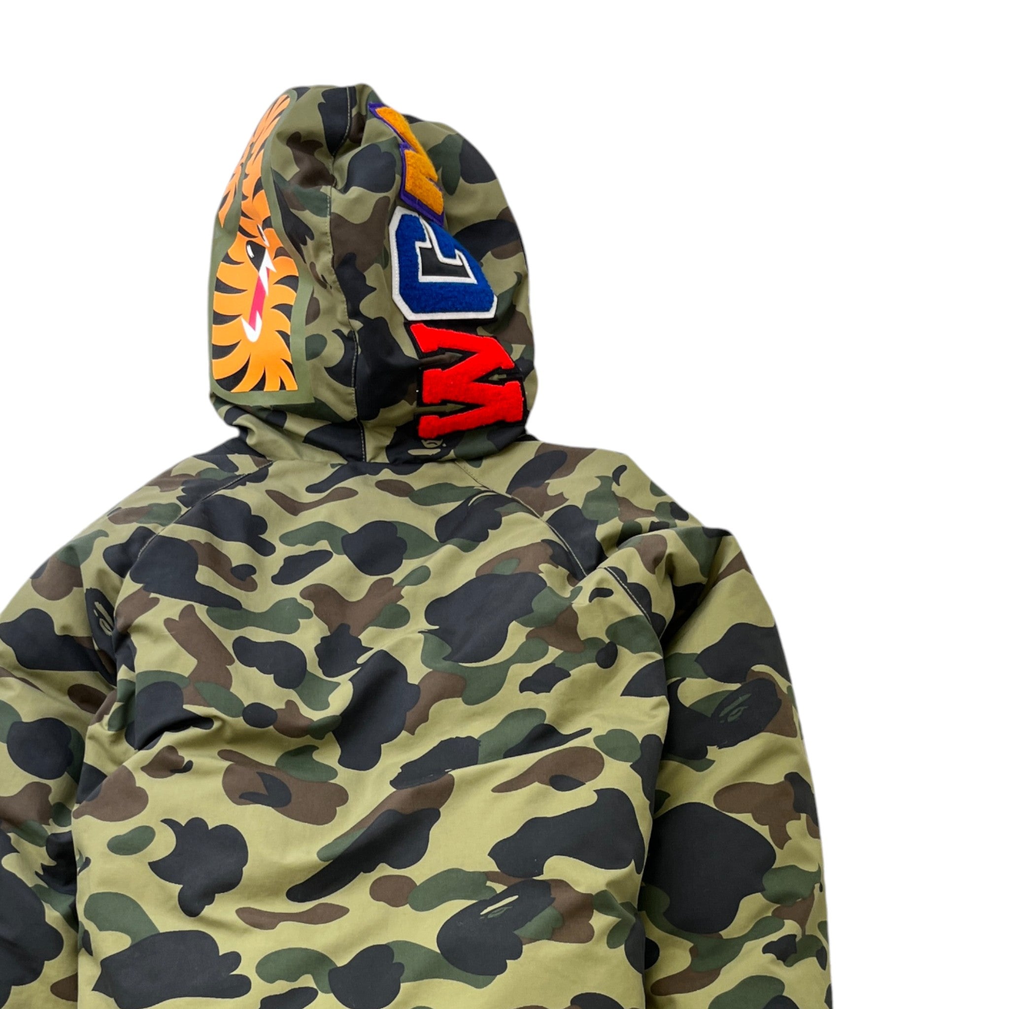 Men's Shark Full Zip Down Jacket Khaki Size L