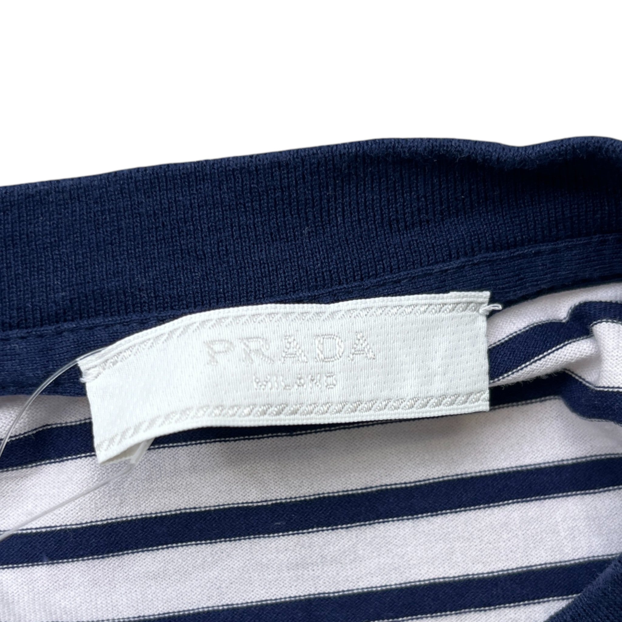 Men's Embroidered Logo Striped T-Shirt White Size L