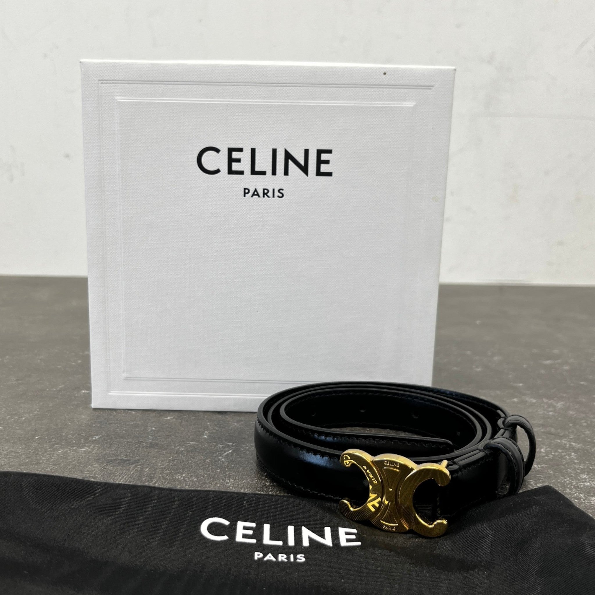 Women's Triomphe 20Mm Belt Black Size 70CM / UK 6