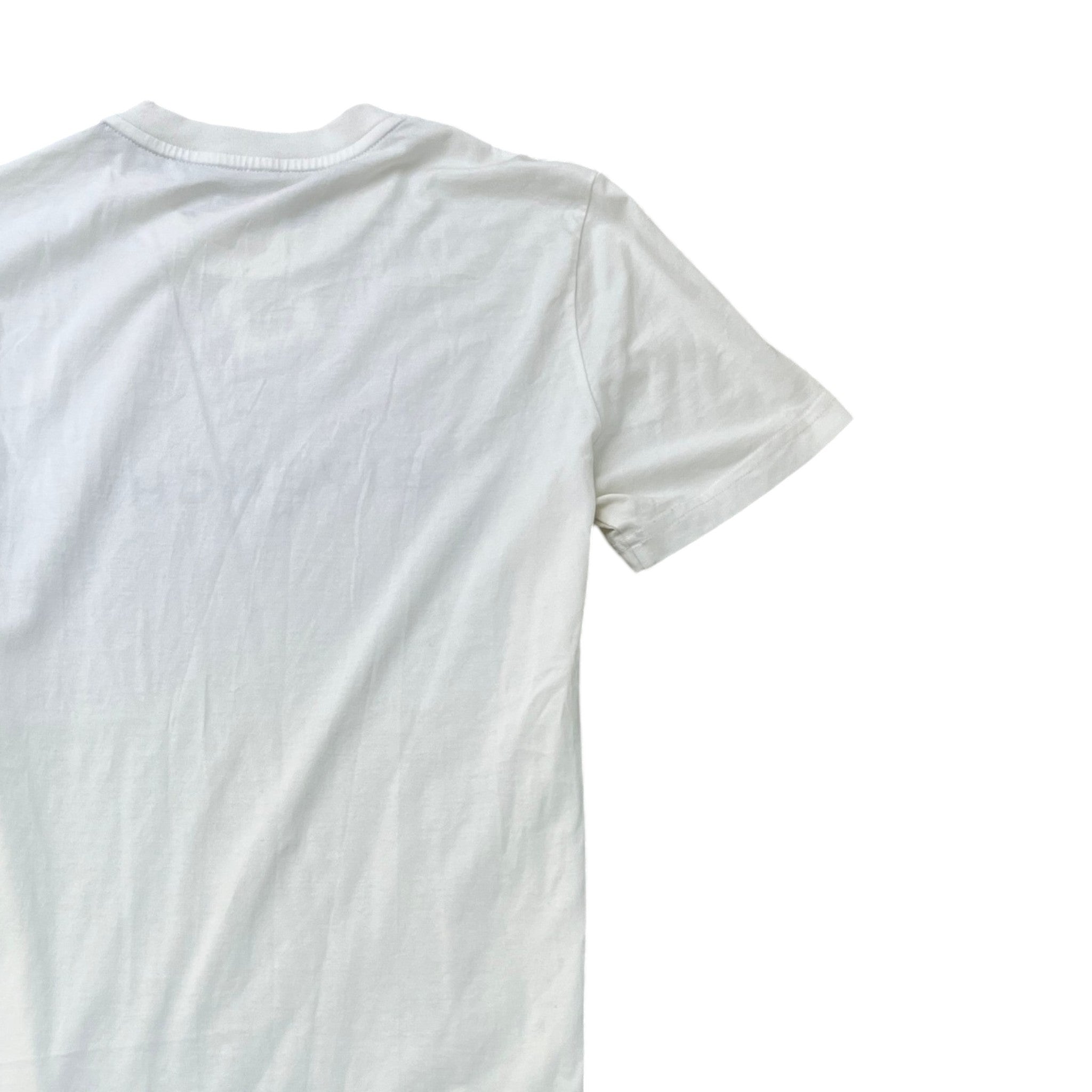 Men's Distressed Logo Print T-Shirt White Size XS