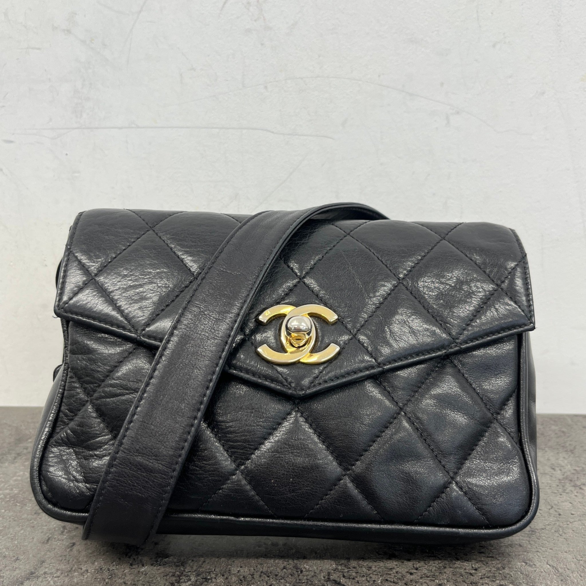 Men's Quilted Cc Belt Bag Black