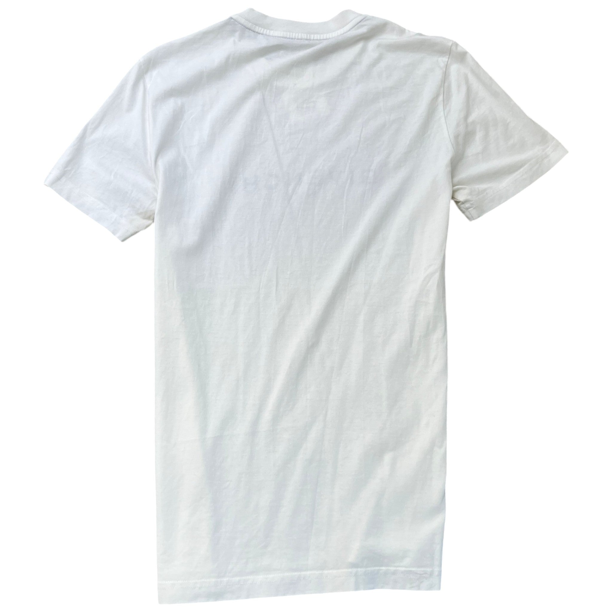 Men's Distressed Logo Print T-Shirt White Size XS