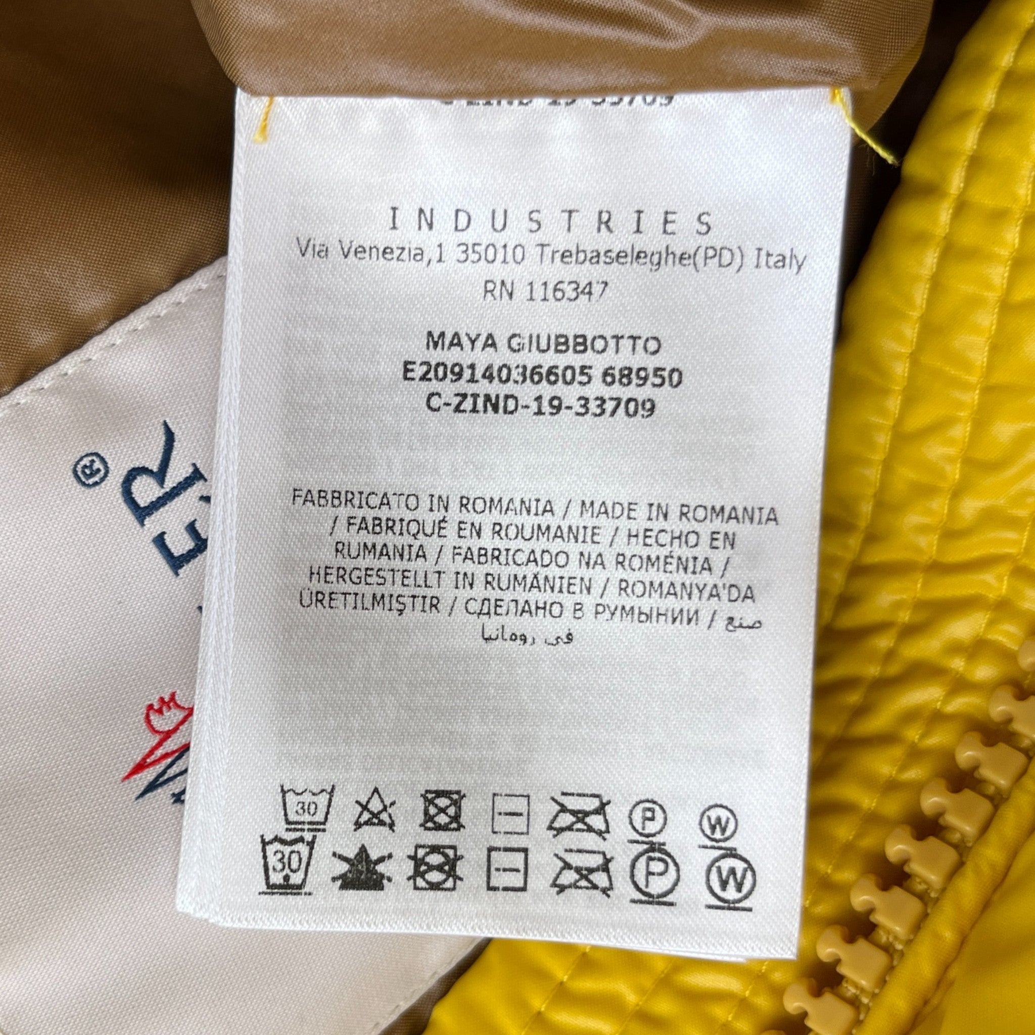 Men's Maya Down Jacket Yellow Size 4 / XL