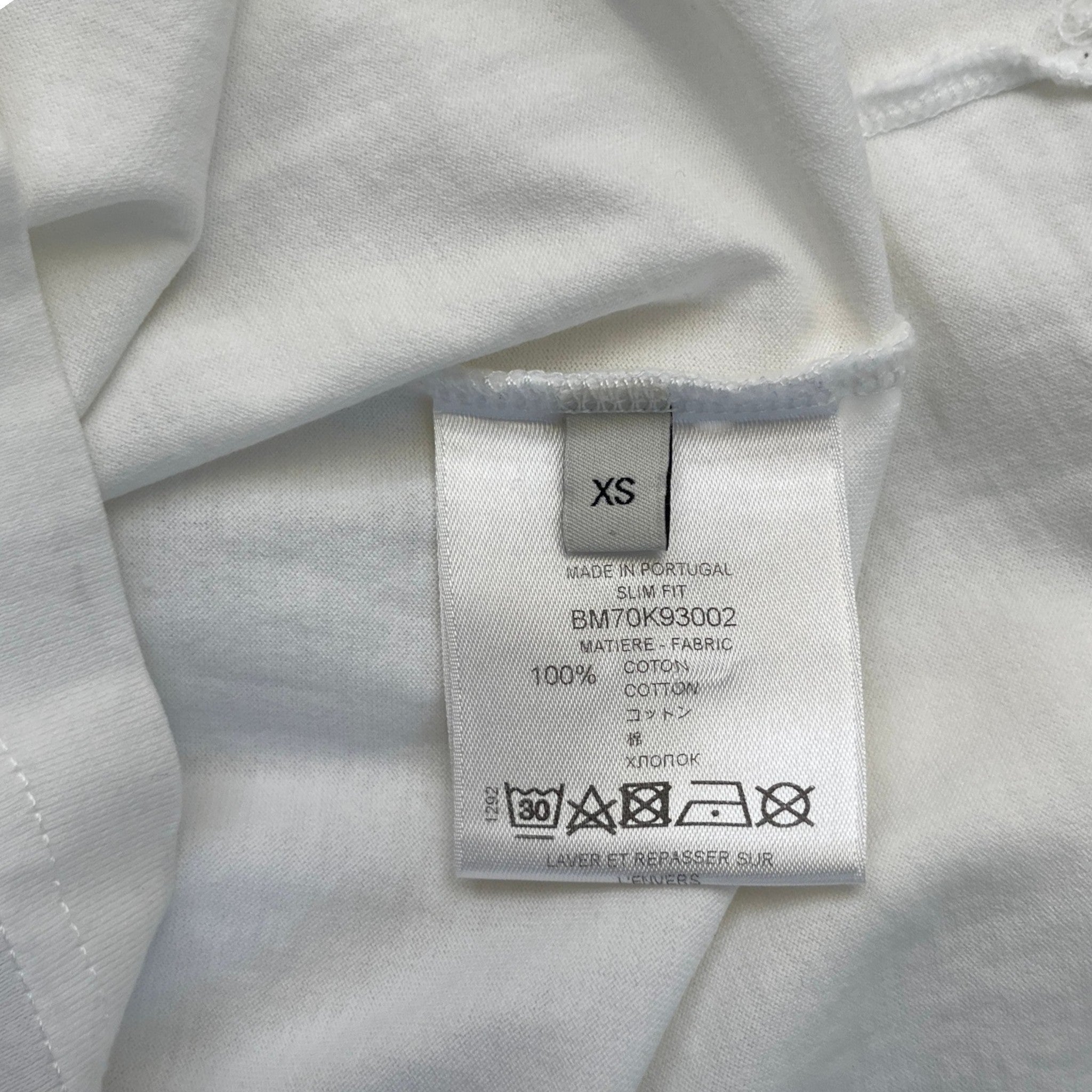 Men's Distressed Logo Print T-Shirt White Size XS