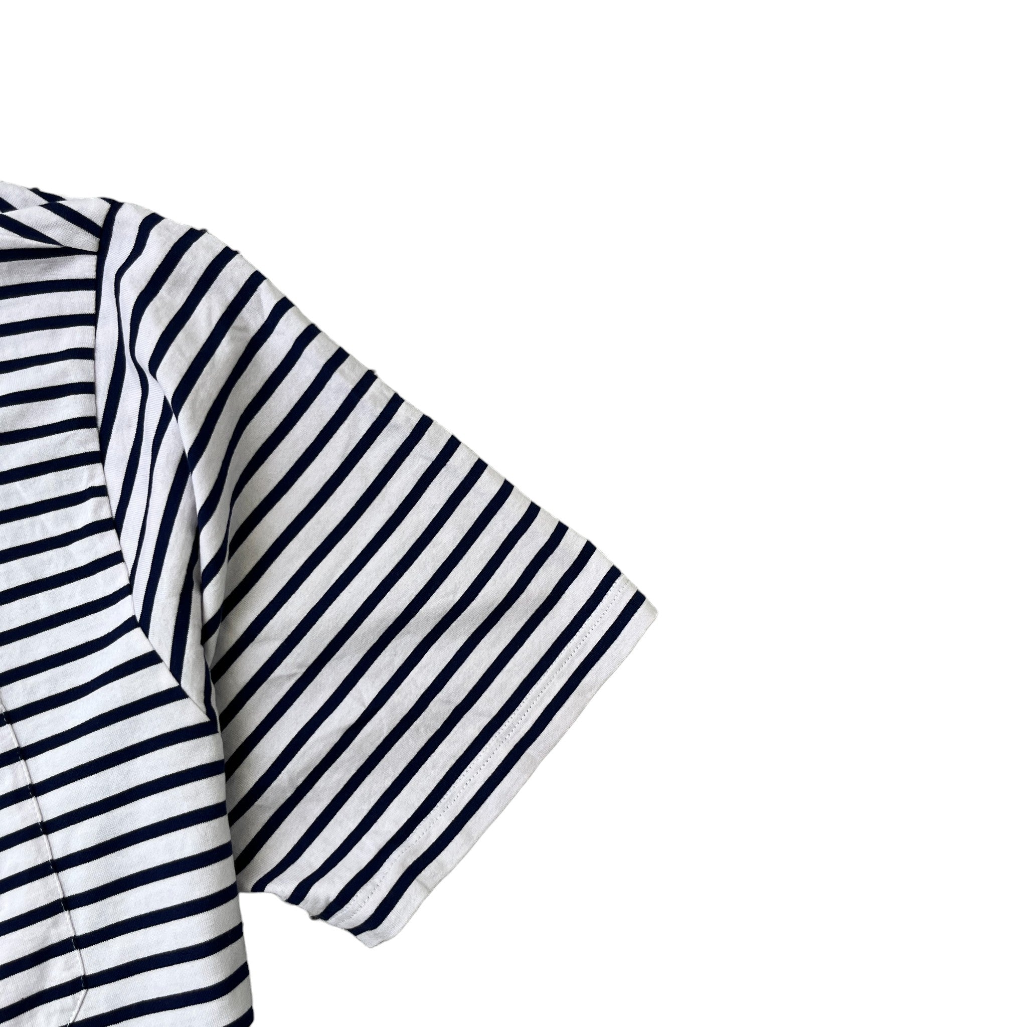 Men's Embroidered Logo Striped T-Shirt White Size L