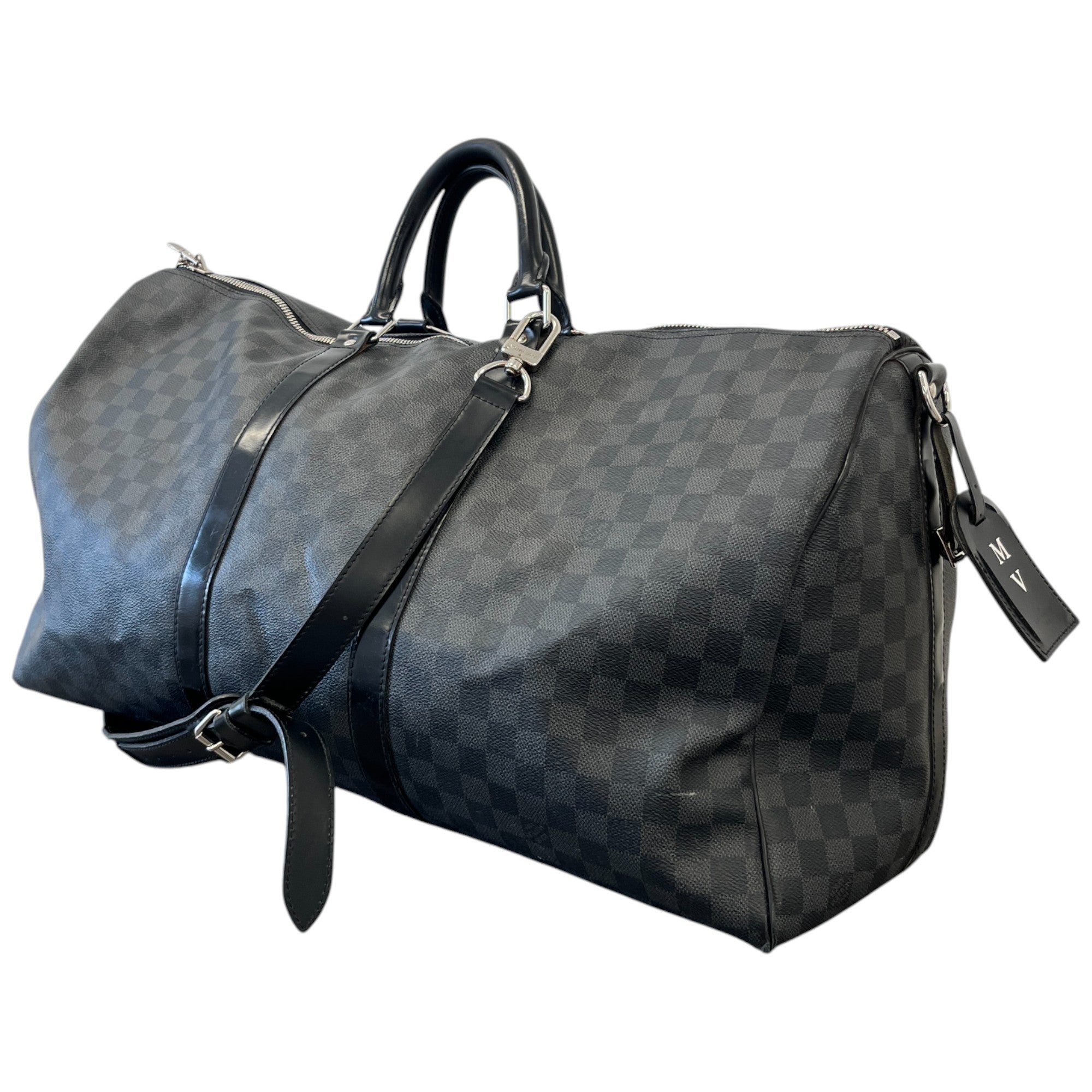 Men's Damier Graphite Keepall Bandoulière 55 Bag Grey