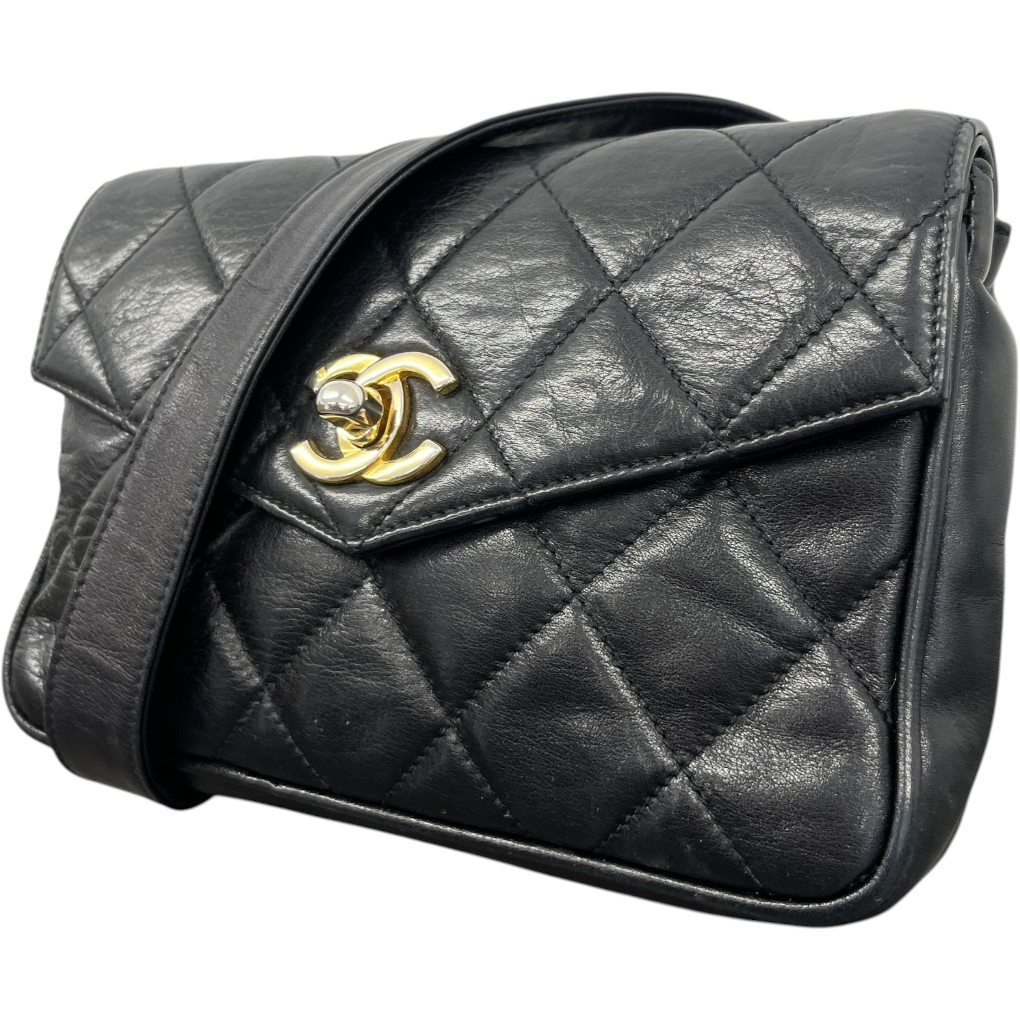 Men's Quilted Cc Belt Bag Black