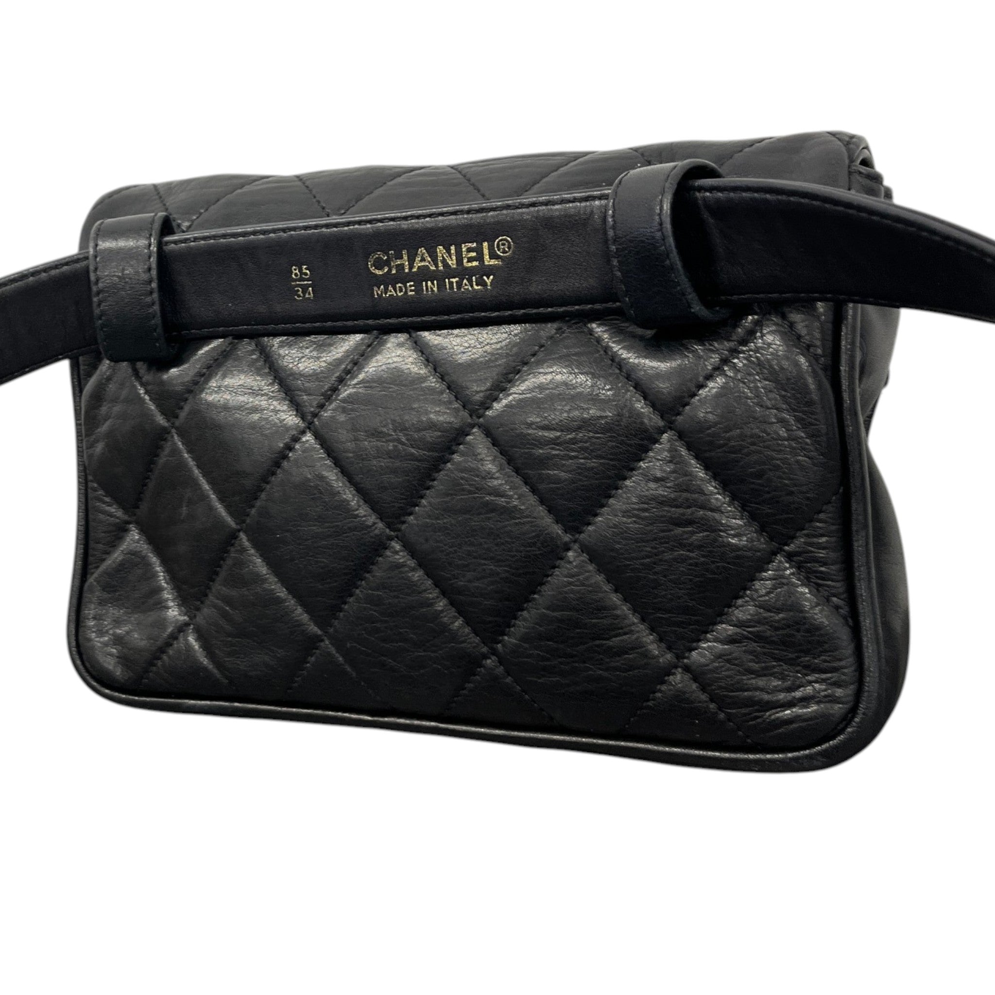 Men's Quilted Cc Belt Bag Black