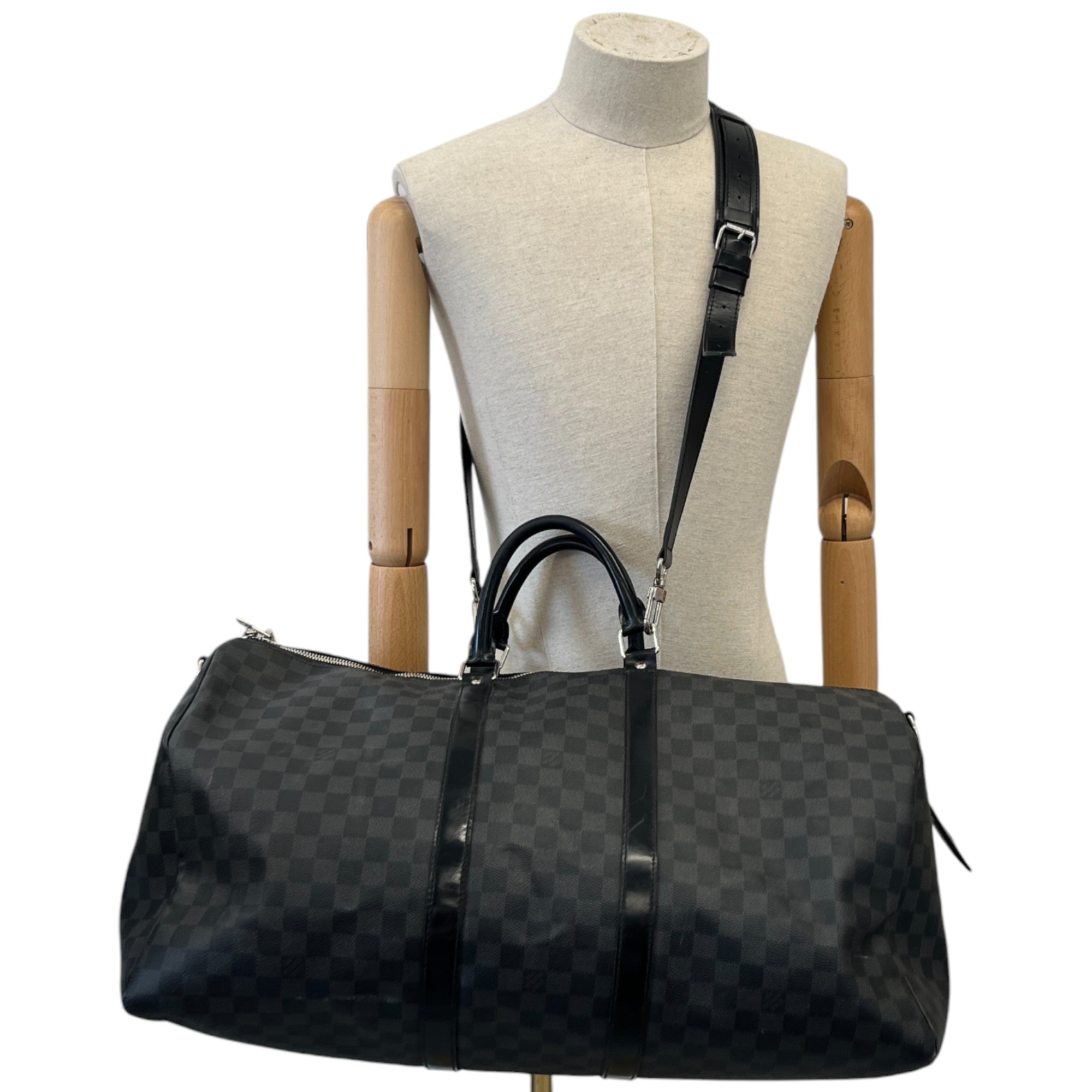 Men's Damier Graphite Keepall Bandoulière 55 Bag Grey