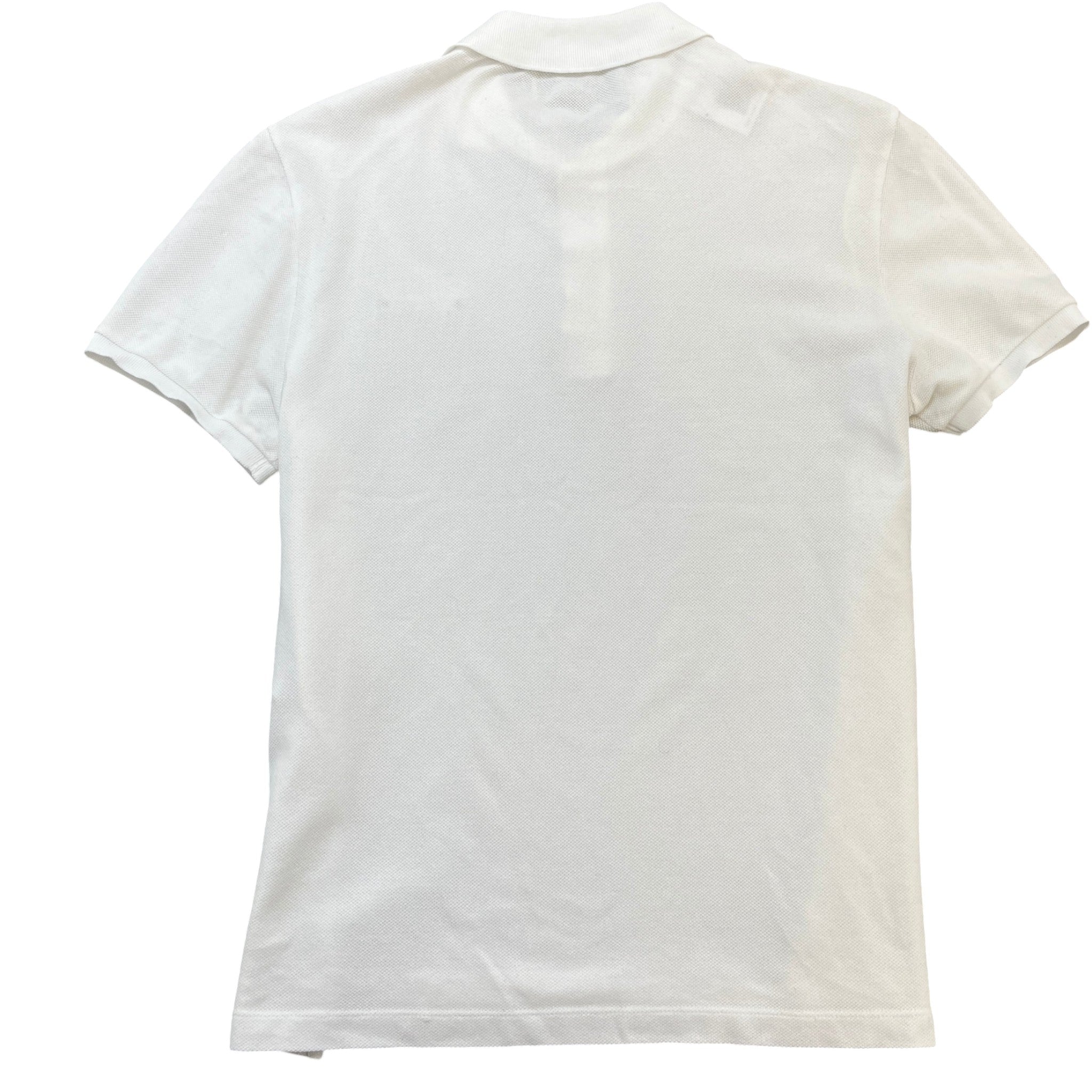 Men's Embroidered Logo Polo Shirt White Size M