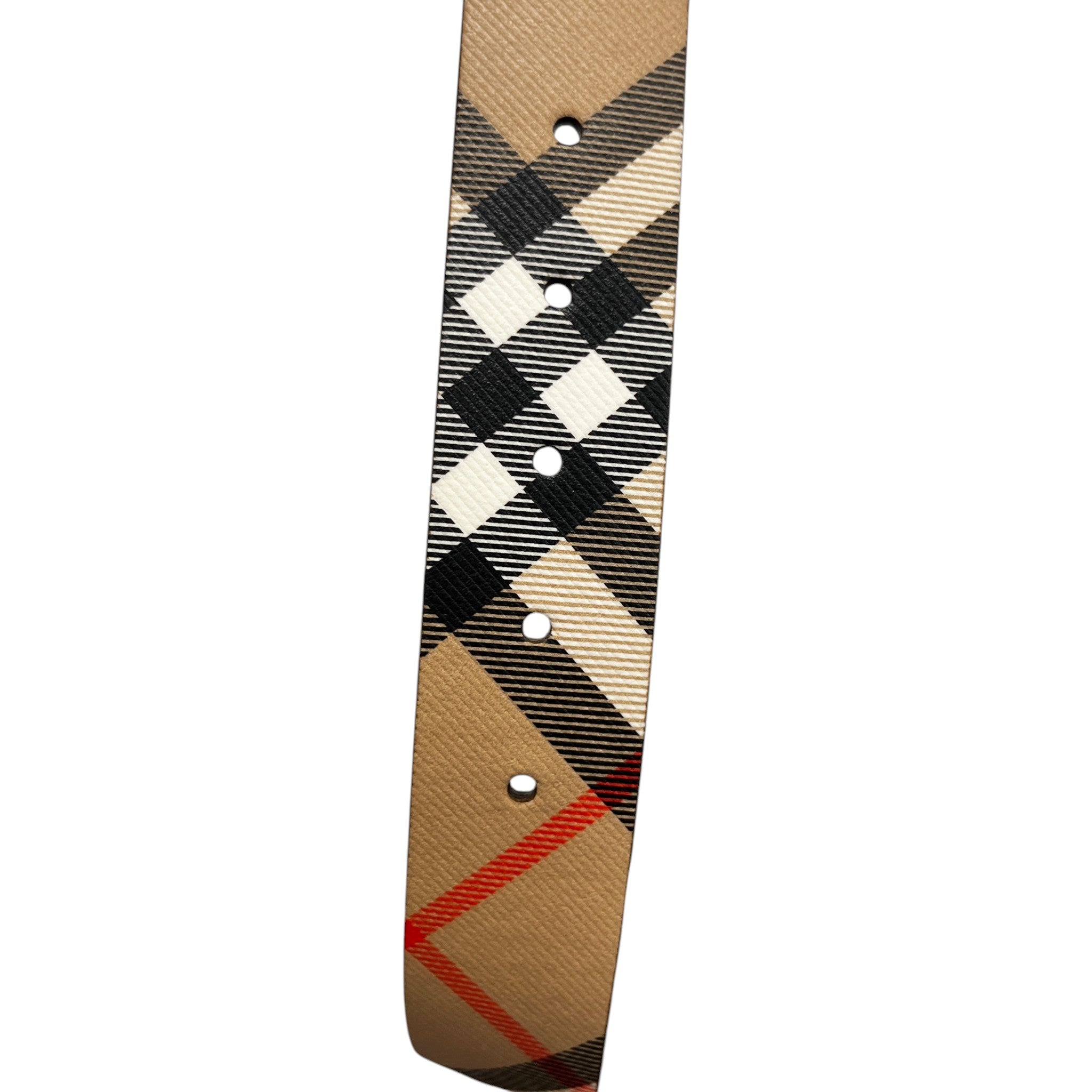 Men's Reversible Check B Buckle Belt Brown Size Waist 36"
