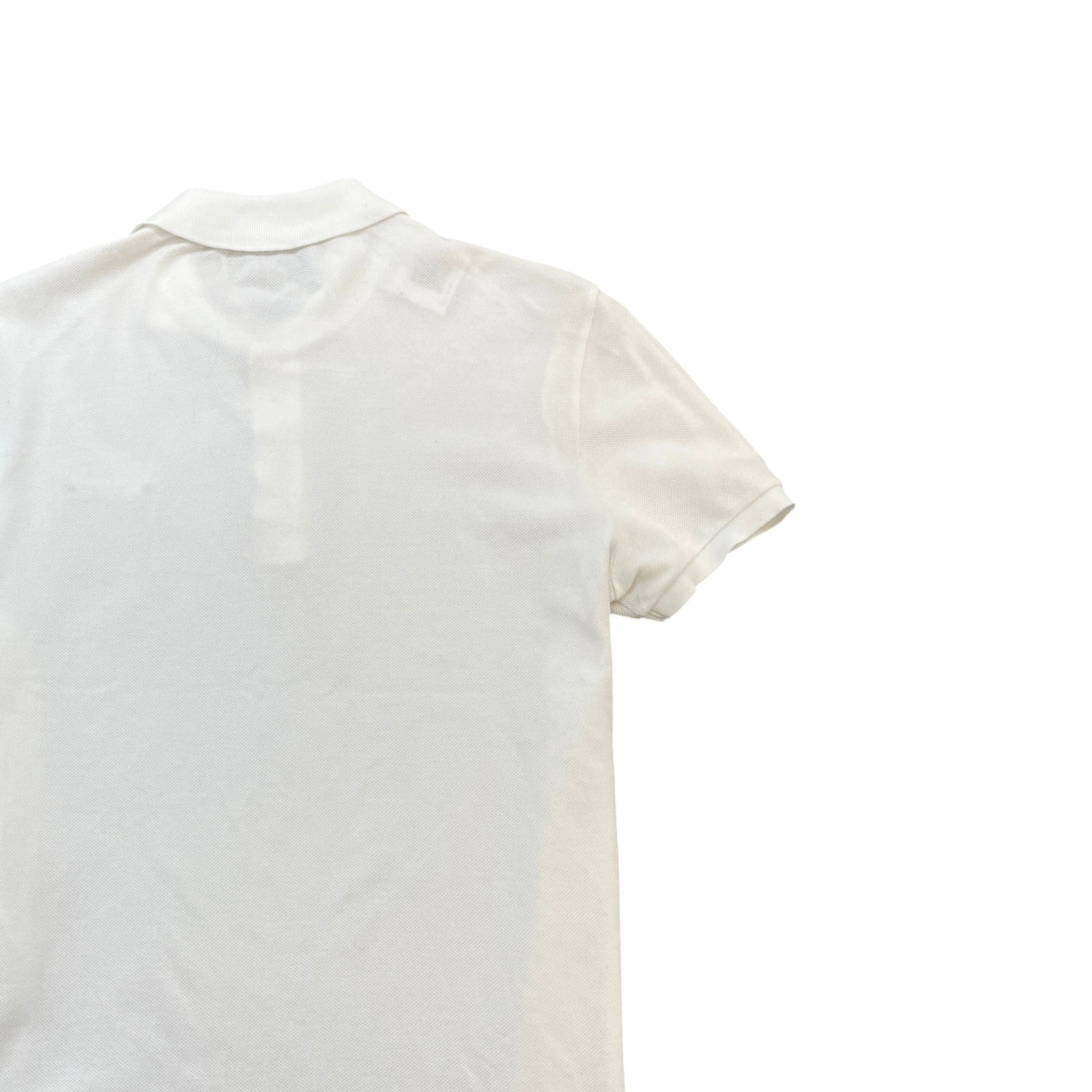 Men's Embroidered Logo Polo Shirt White Size M