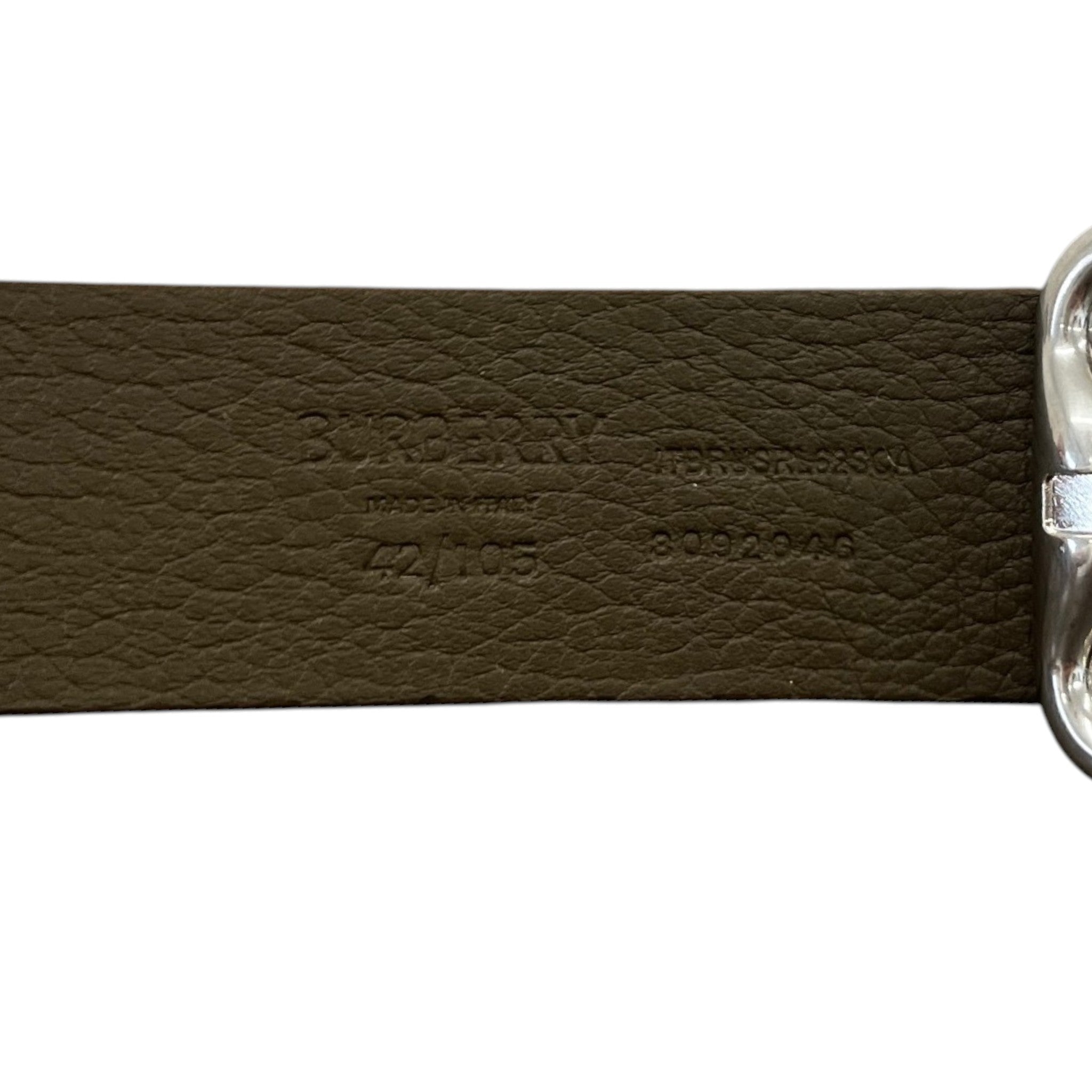Men's Reversible Check B Buckle Belt Brown Size Waist 36"