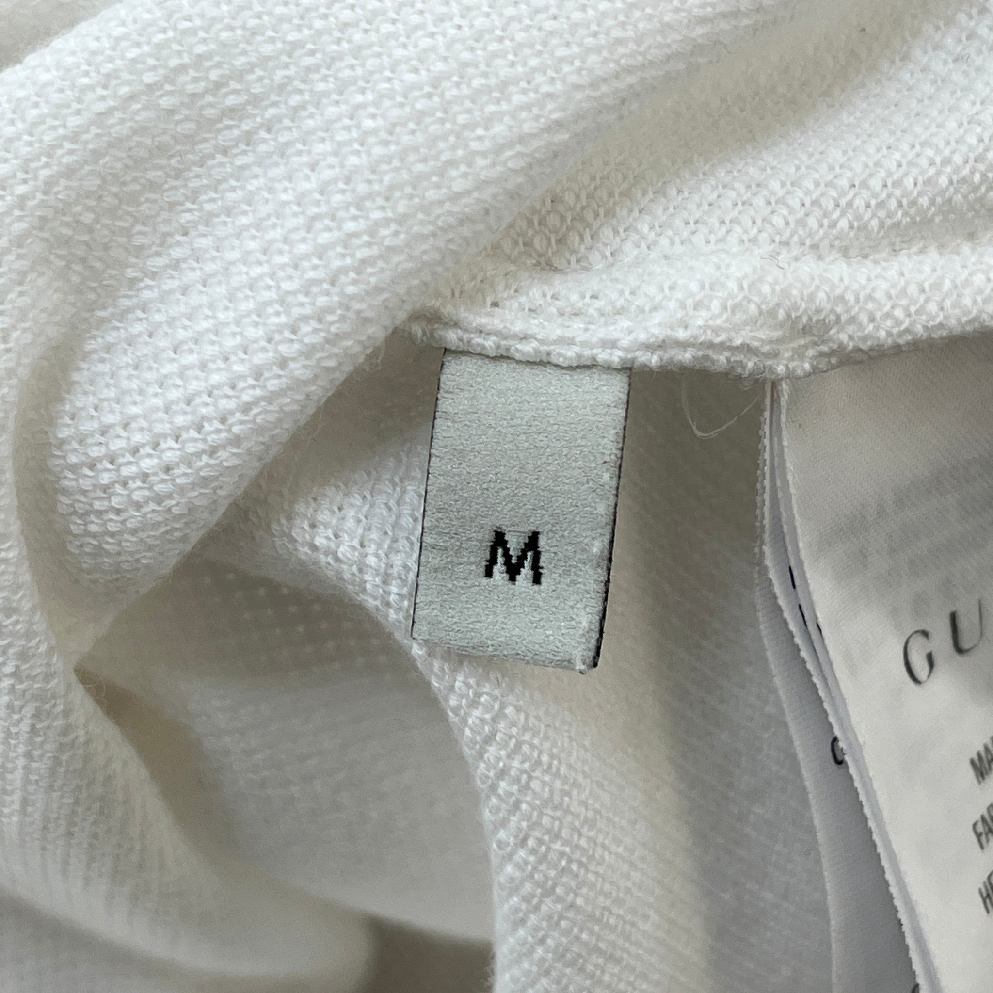 Men's Embroidered Logo Polo Shirt White Size M