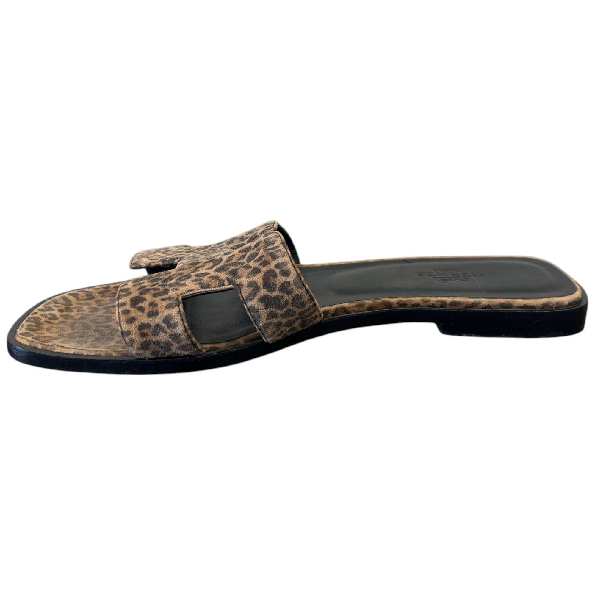 Women's Oran Velvet Leopard Print Slides Brown Size EU 37 / UK 4