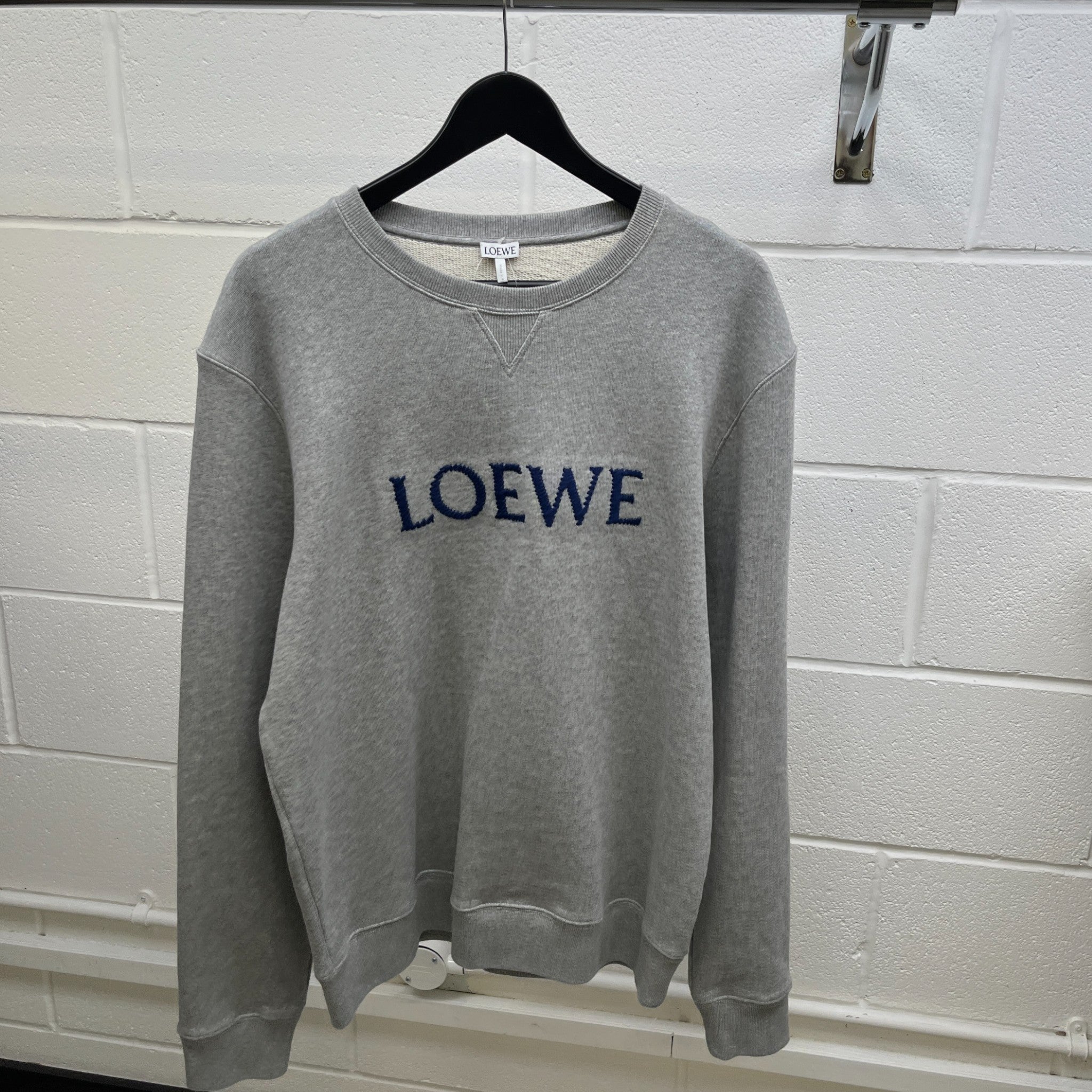 Men's Embroidered Logo Sweatshirt Grey Size L