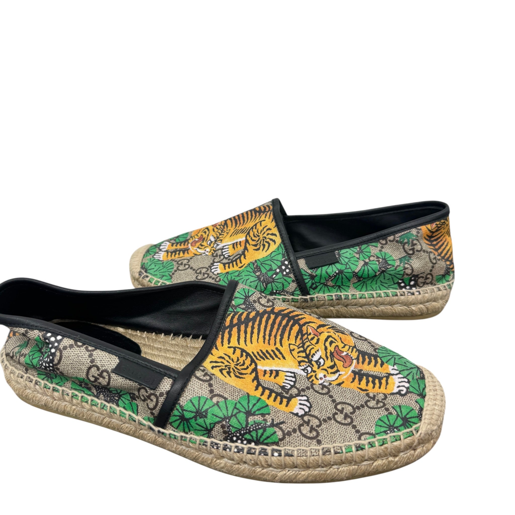 Men's Gg Supreme Tiger Espadrilles Beige Size EU 41.5 / UK 7.5
