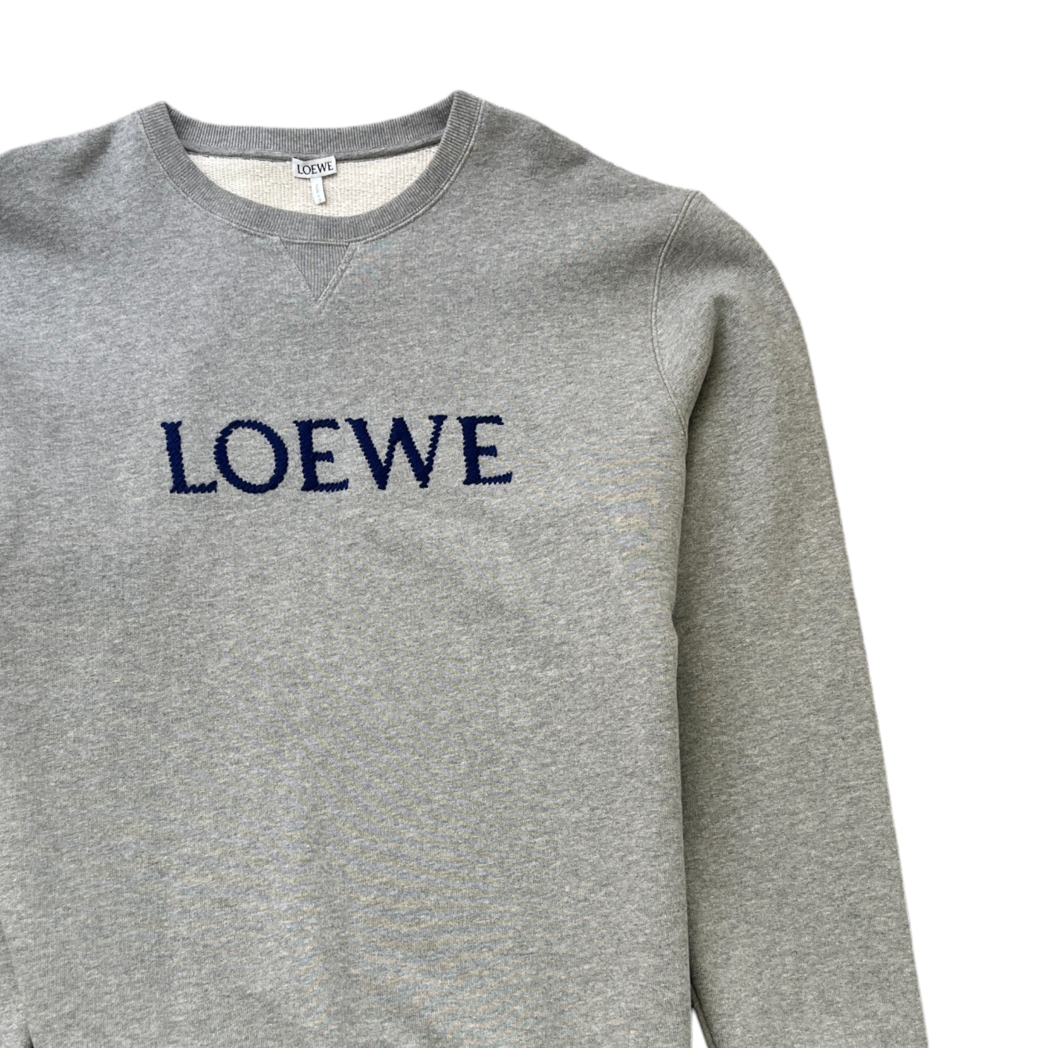 Men's Embroidered Logo Sweatshirt Grey Size L