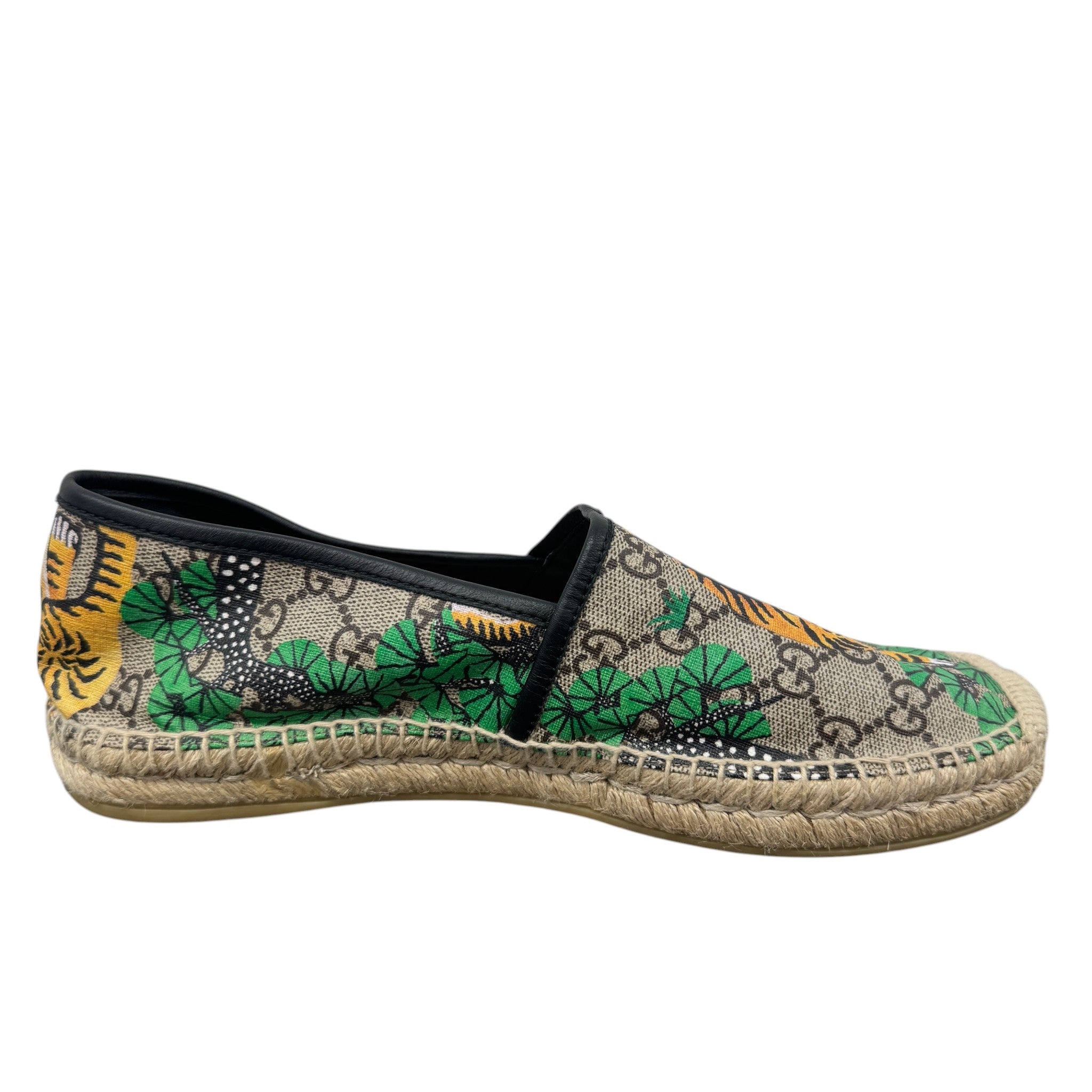 Men's Gg Supreme Tiger Espadrilles Beige Size EU 41.5 / UK 7.5
