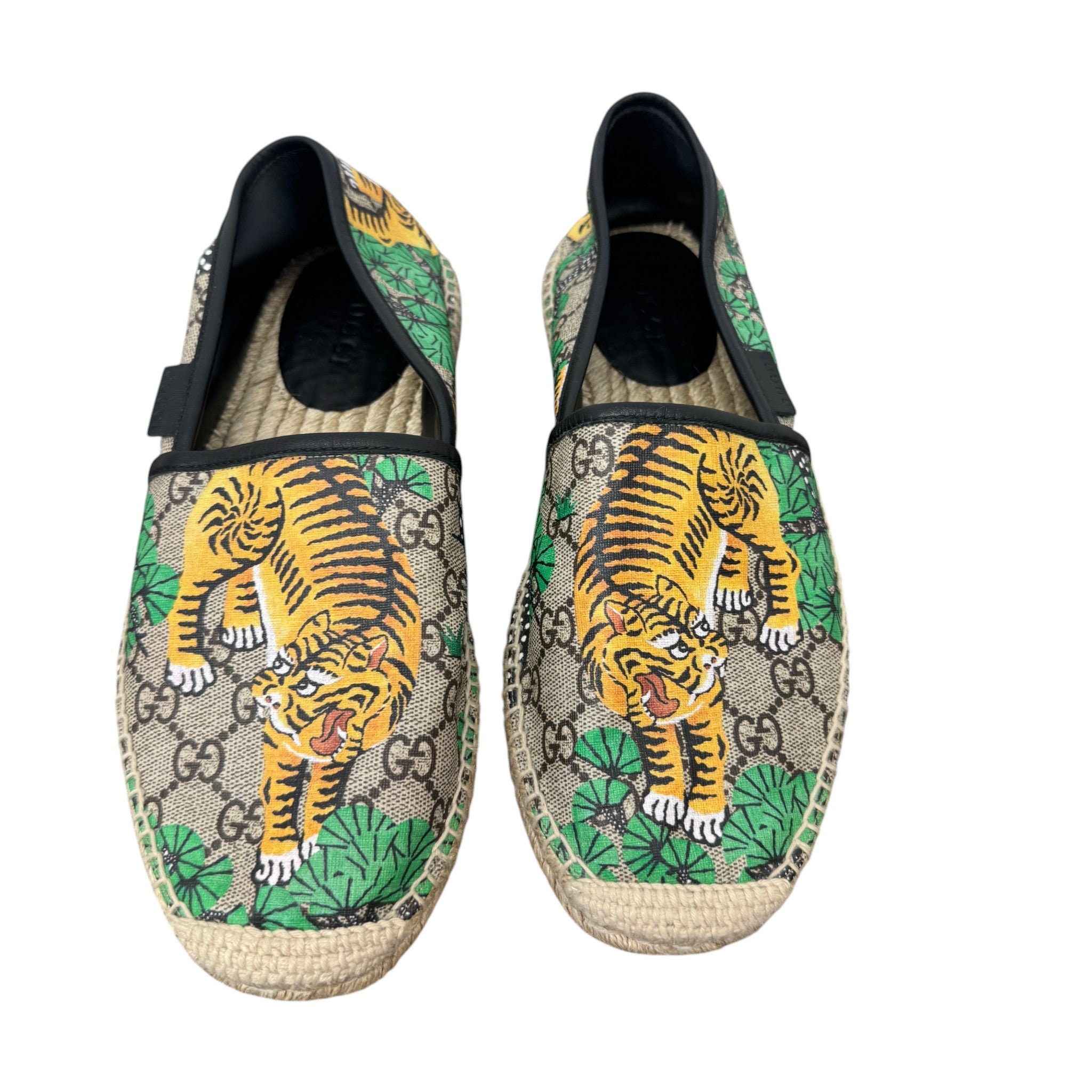 Men's Gg Supreme Tiger Espadrilles Beige Size EU 41.5 / UK 7.5