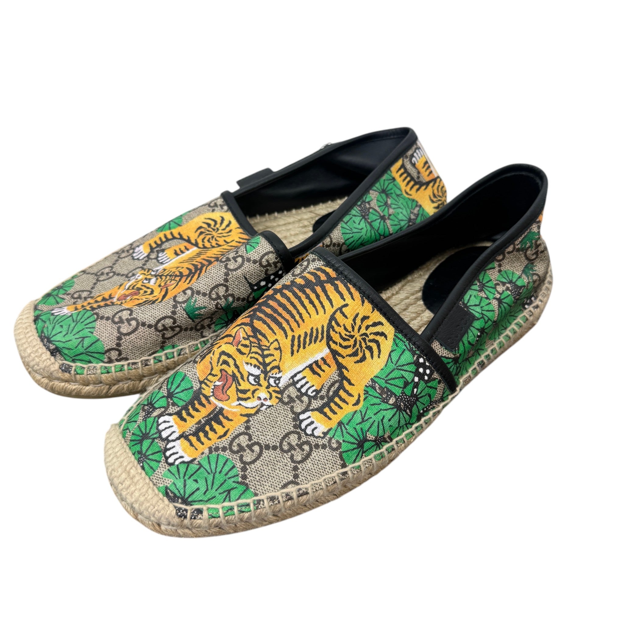 Men's Gg Supreme Tiger Espadrilles Beige Size EU 41.5 / UK 7.5