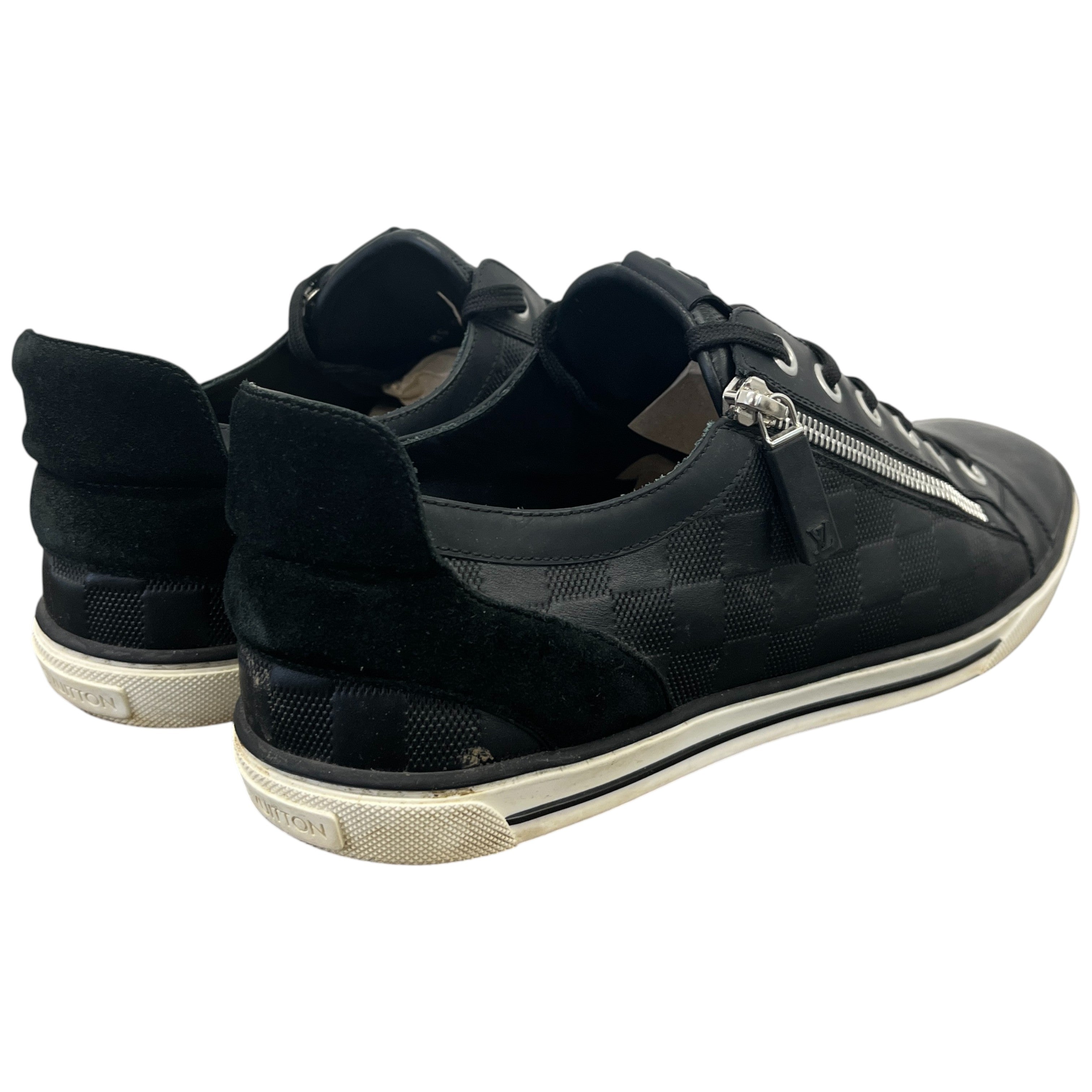 Men's Damier Challenge Zip Up Low Trainers Black Size EU 42.5 / UK 8.5