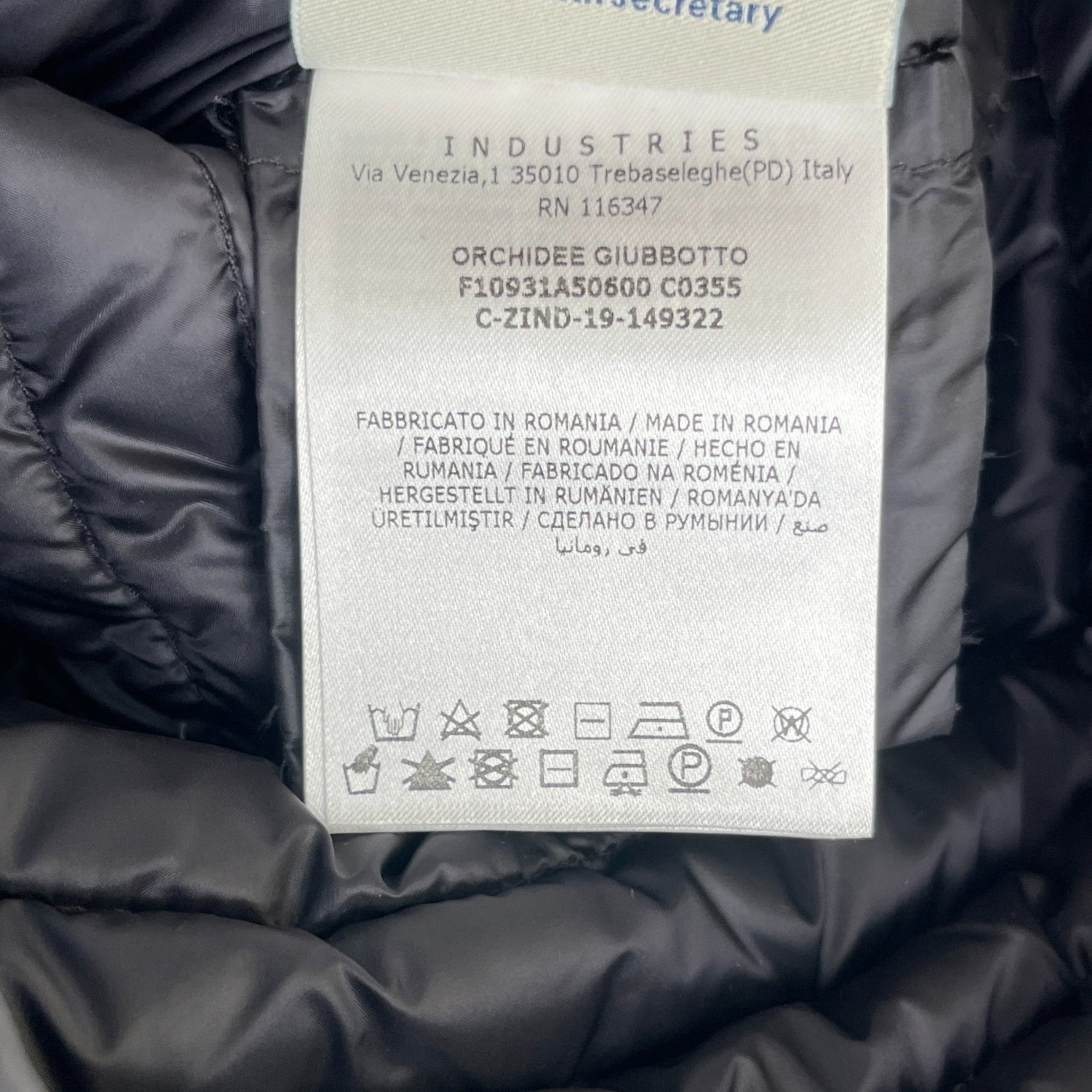 Women's Orchidee Down Jacket Black Size 00 / UK 6