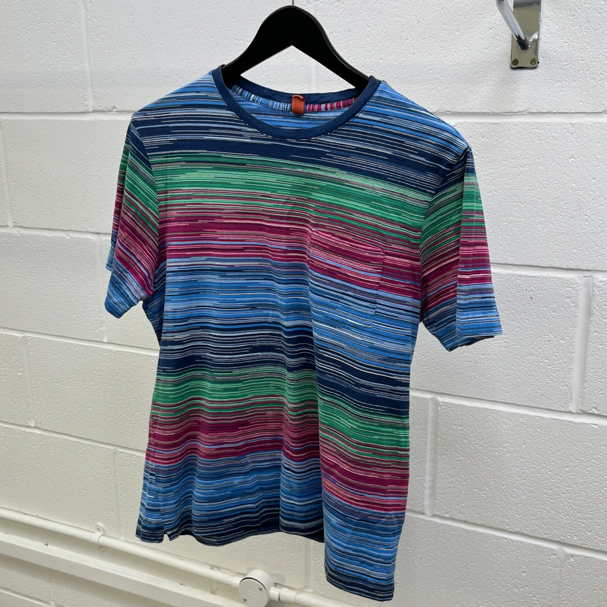 Men's Stripe T-Shirt Multi-Coloured Size XS