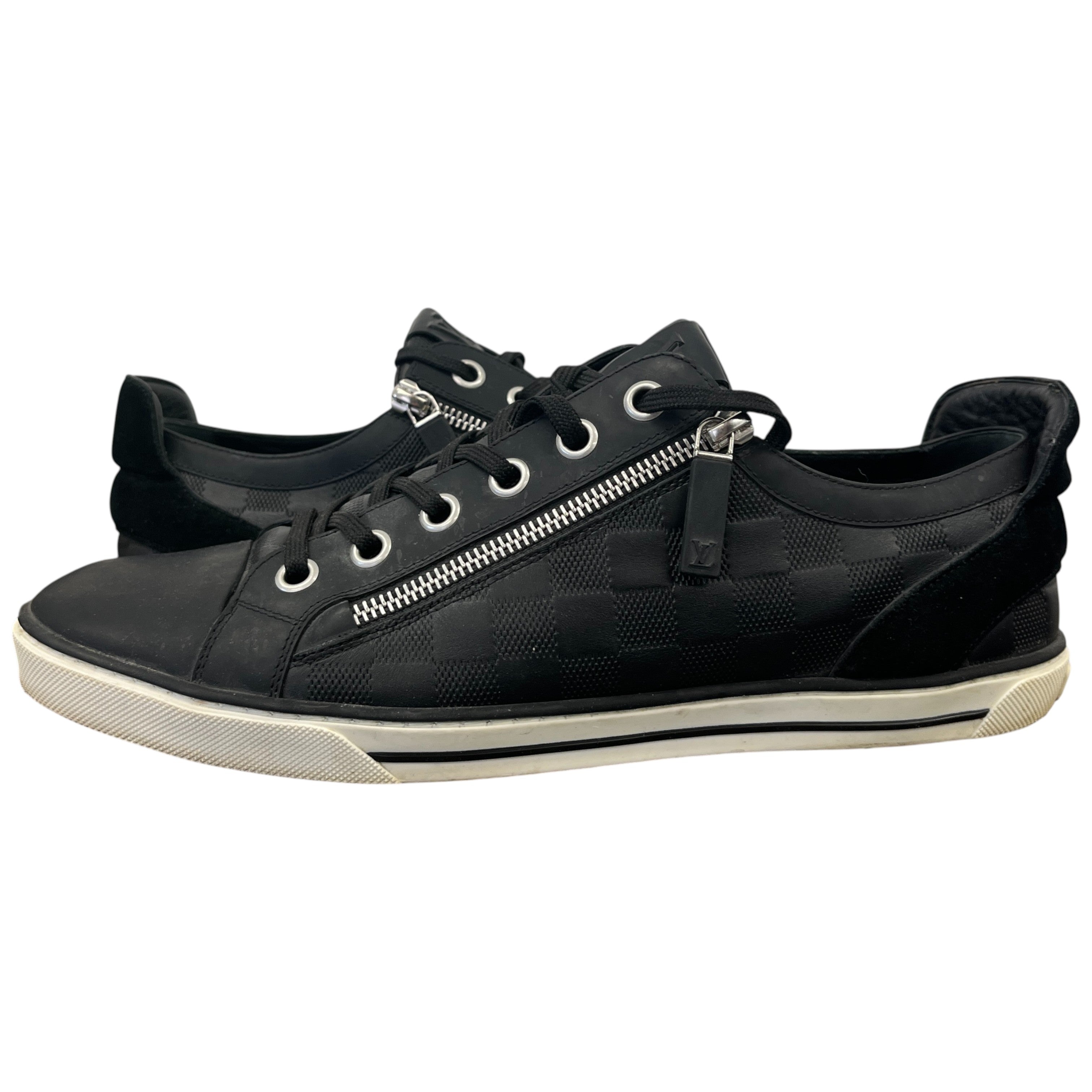 Men's Damier Challenge Zip Up Low Trainers Black Size EU 42.5 / UK 8.5