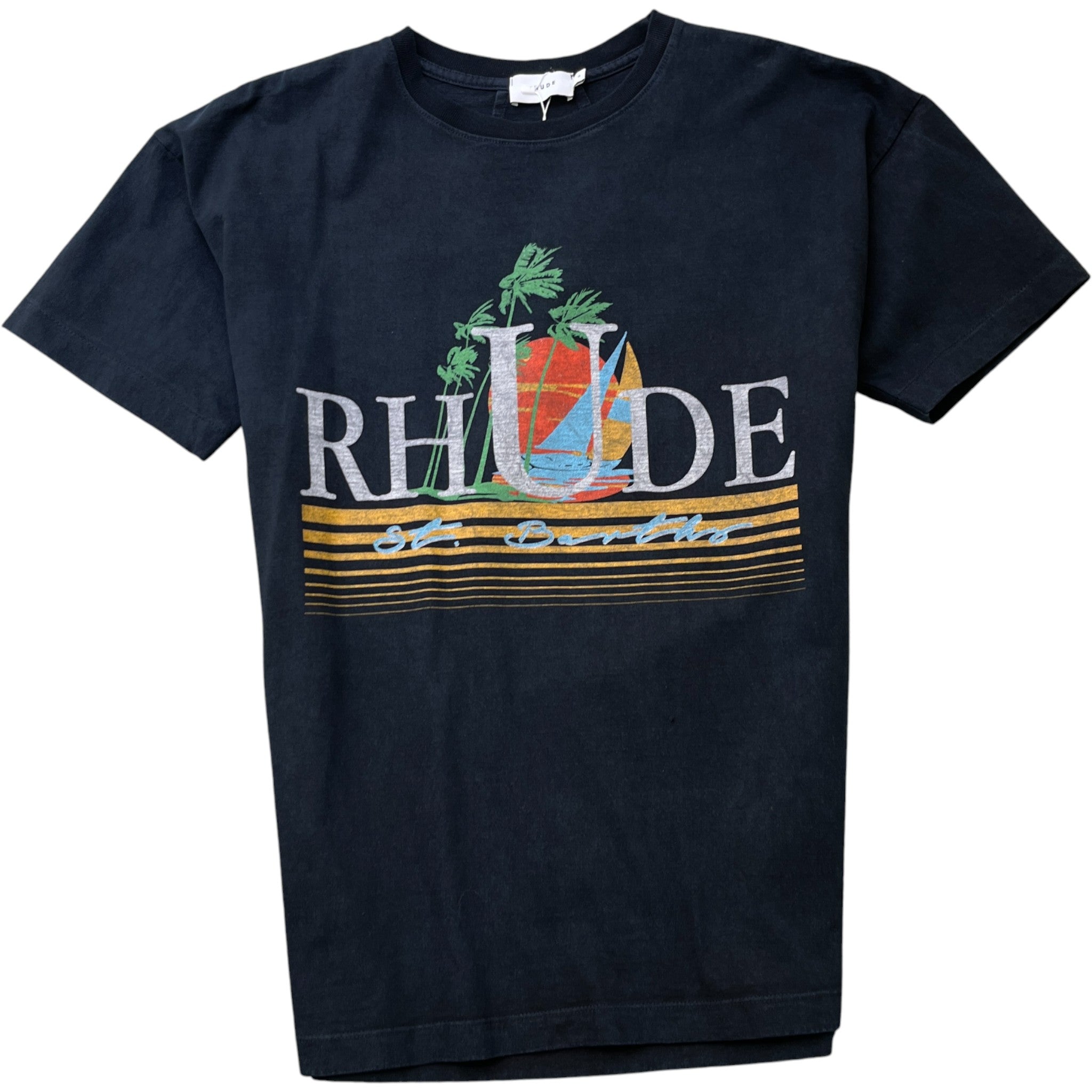 Men's Tropics Logo Print T-Shirt Black Size M