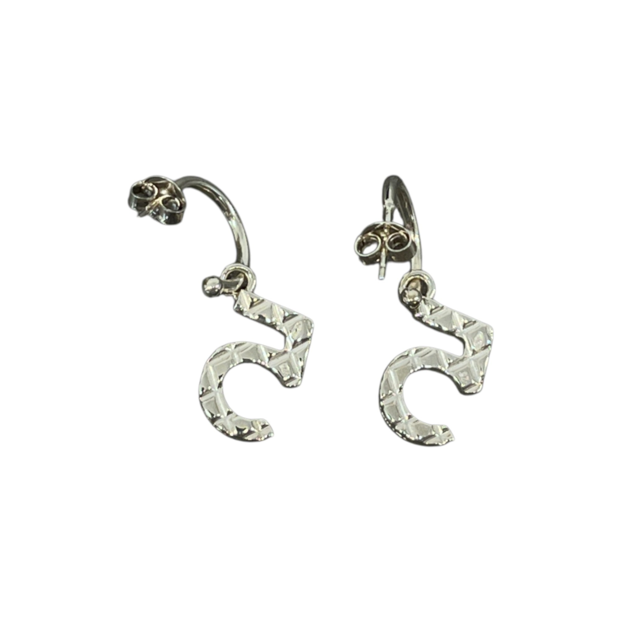 Women's Number 5 Earrings Silver