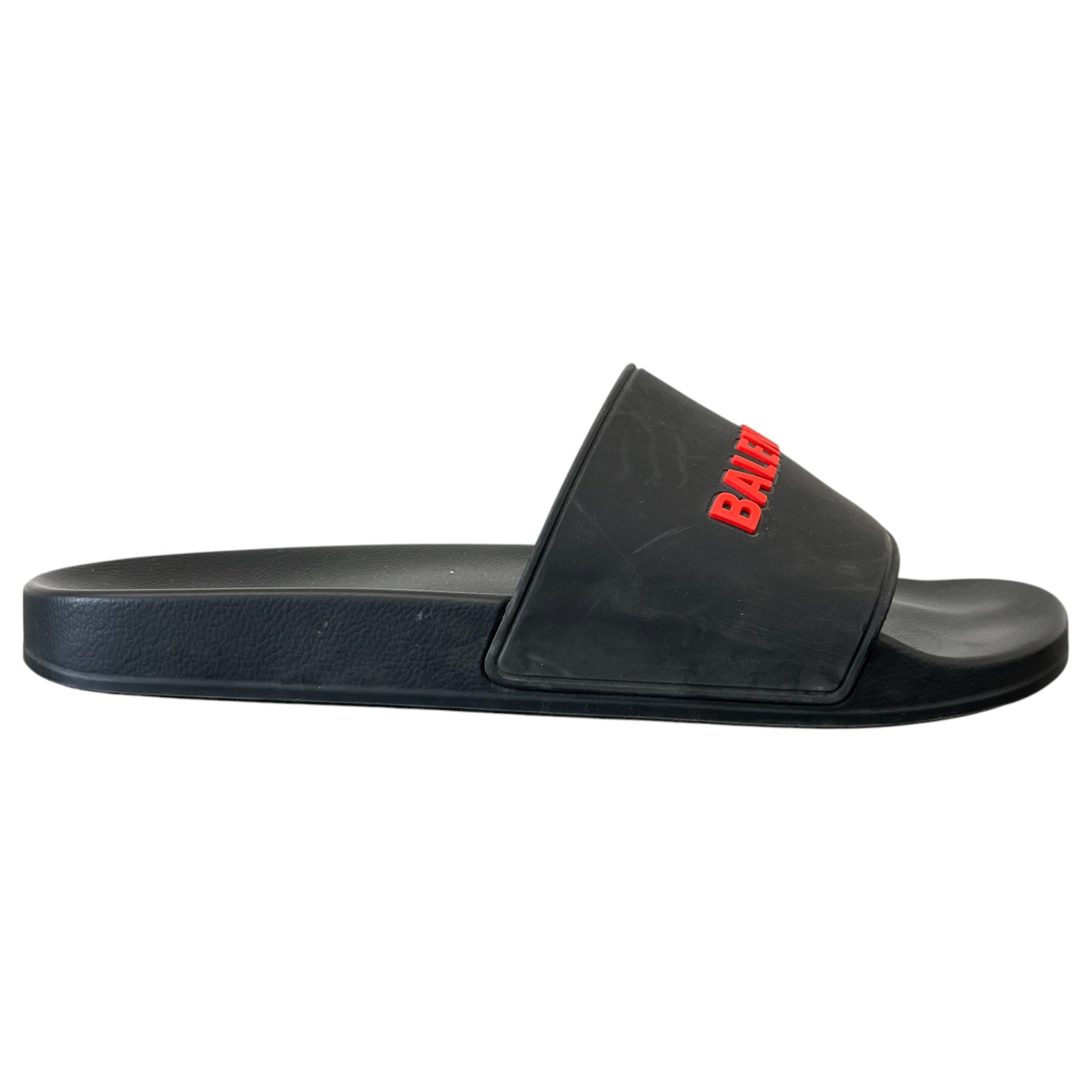 Men's Logo Embossed Slides Black Size EU 46 / UK 12