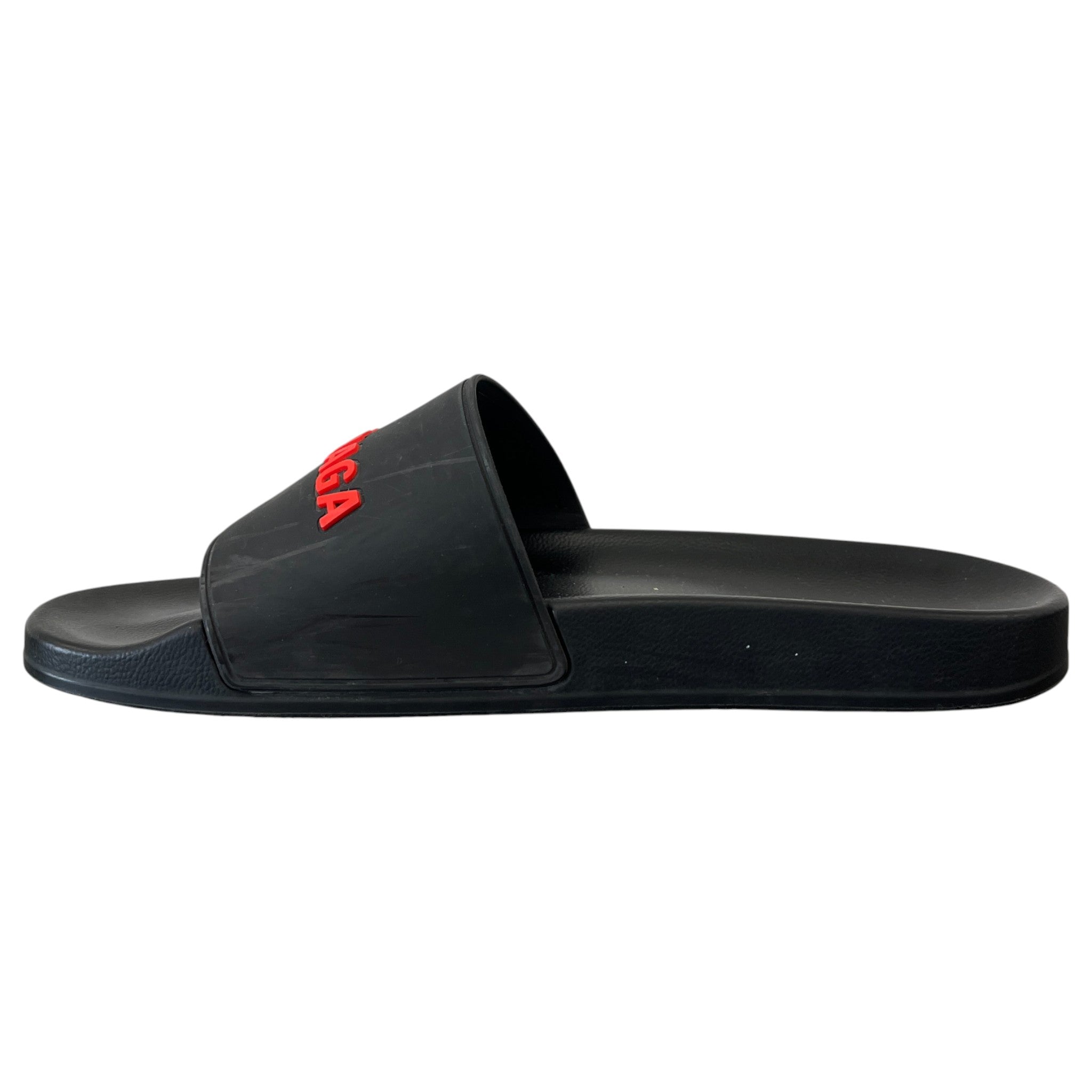 Men's Logo Embossed Slides Black Size EU 46 / UK 12