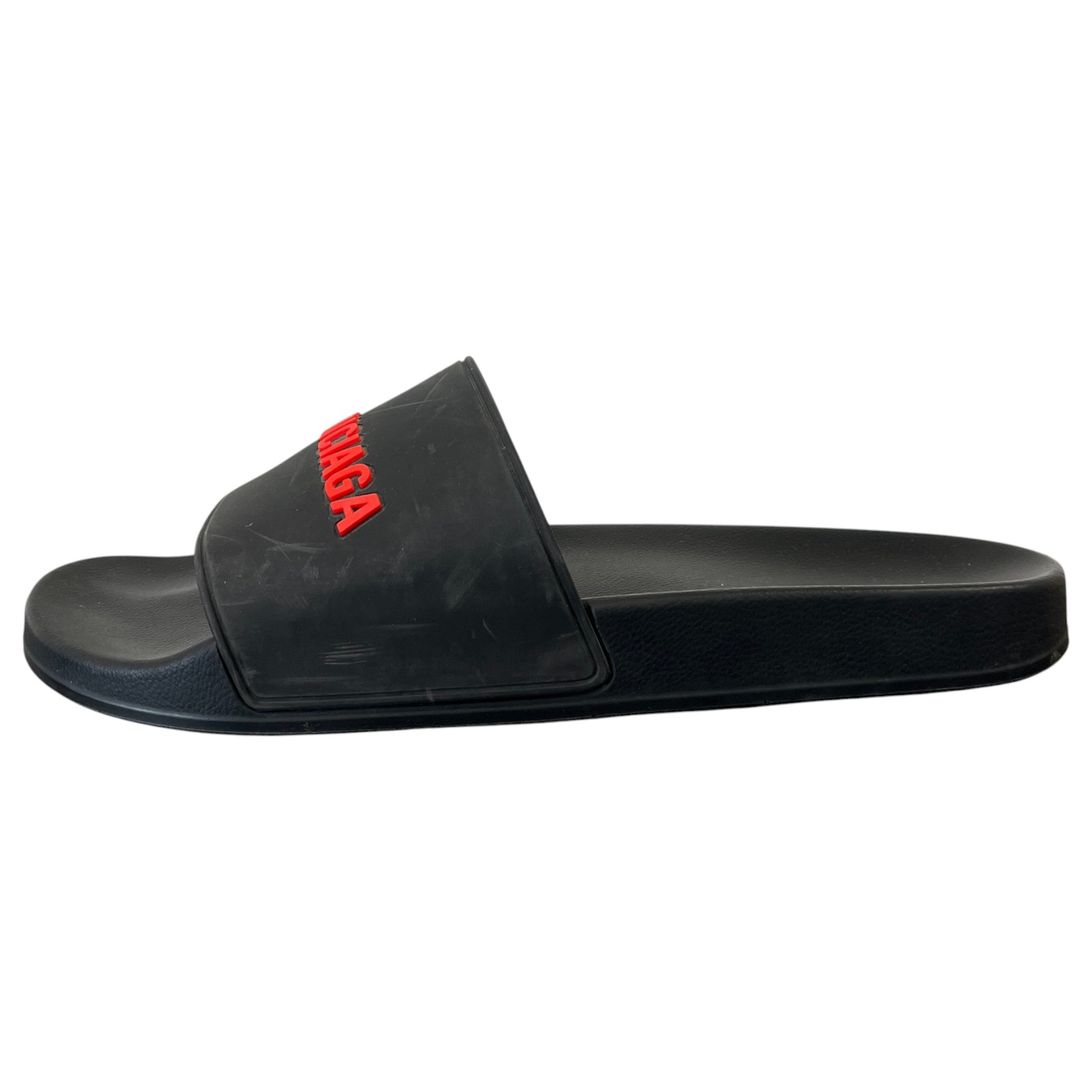 Men's Logo Embossed Slides Black Size EU 46 / UK 12
