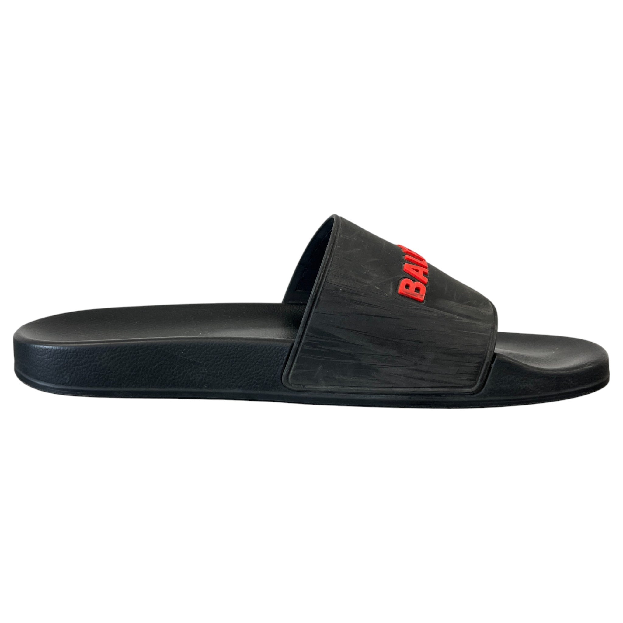 Men's Logo Embossed Slides Black Size EU 46 / UK 12