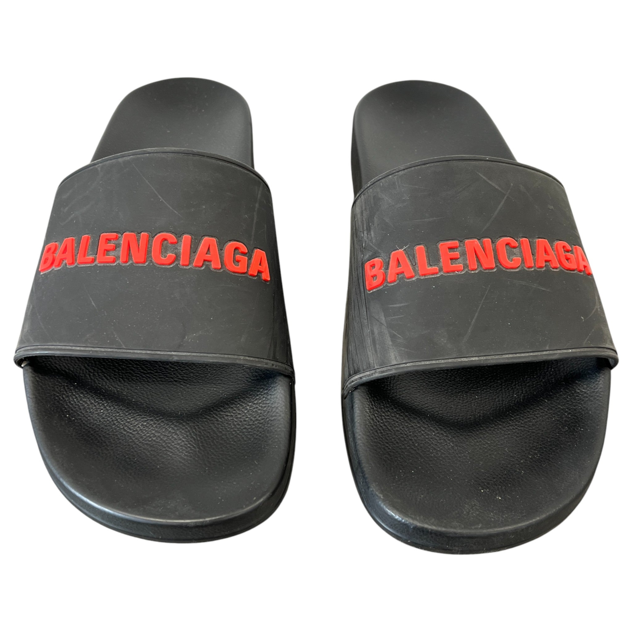 Men's Logo Embossed Slides Black Size EU 46 / UK 12