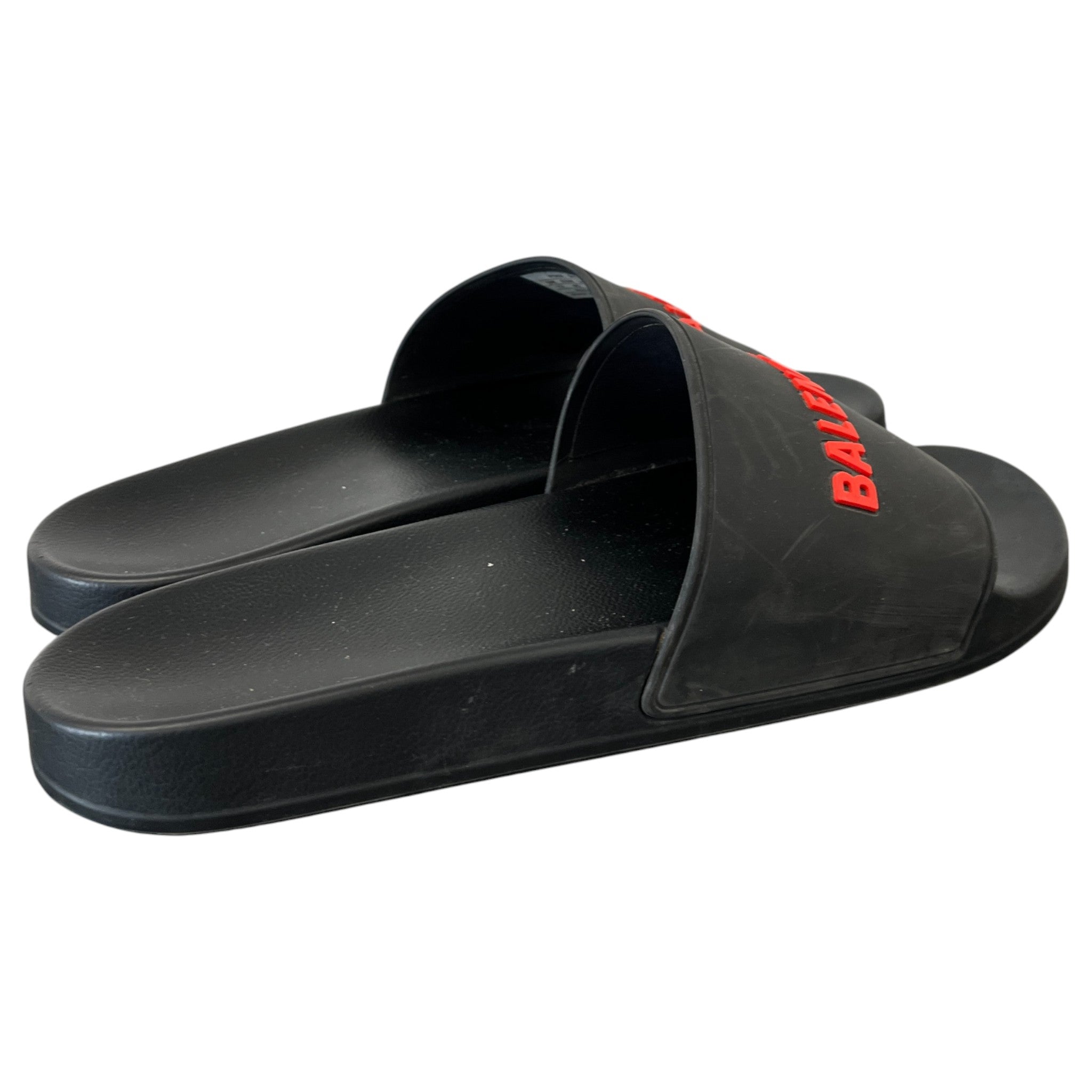 Men's Logo Embossed Slides Black Size EU 46 / UK 12