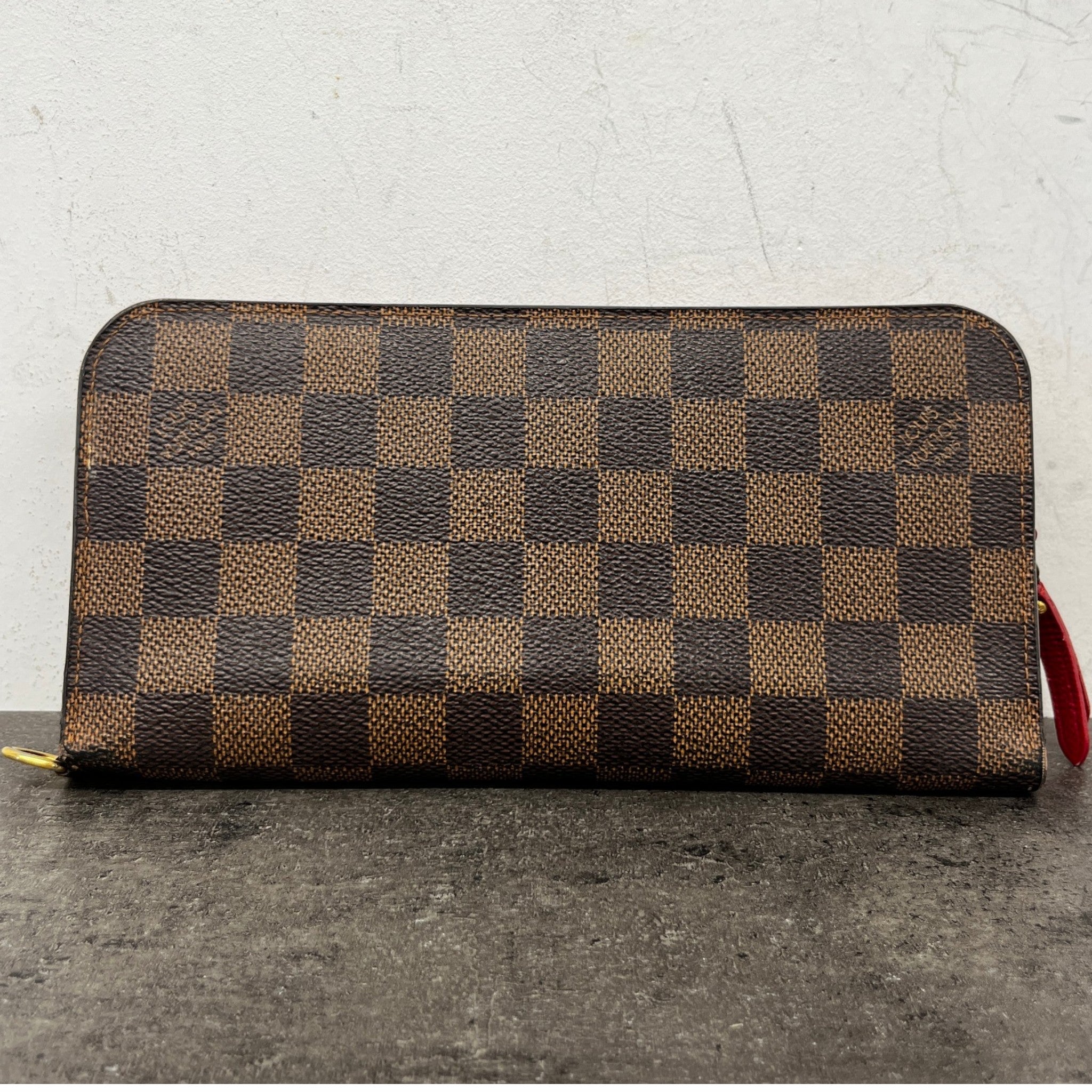 Women's Clemence Damier Ebene Zip Around Wallet Brown