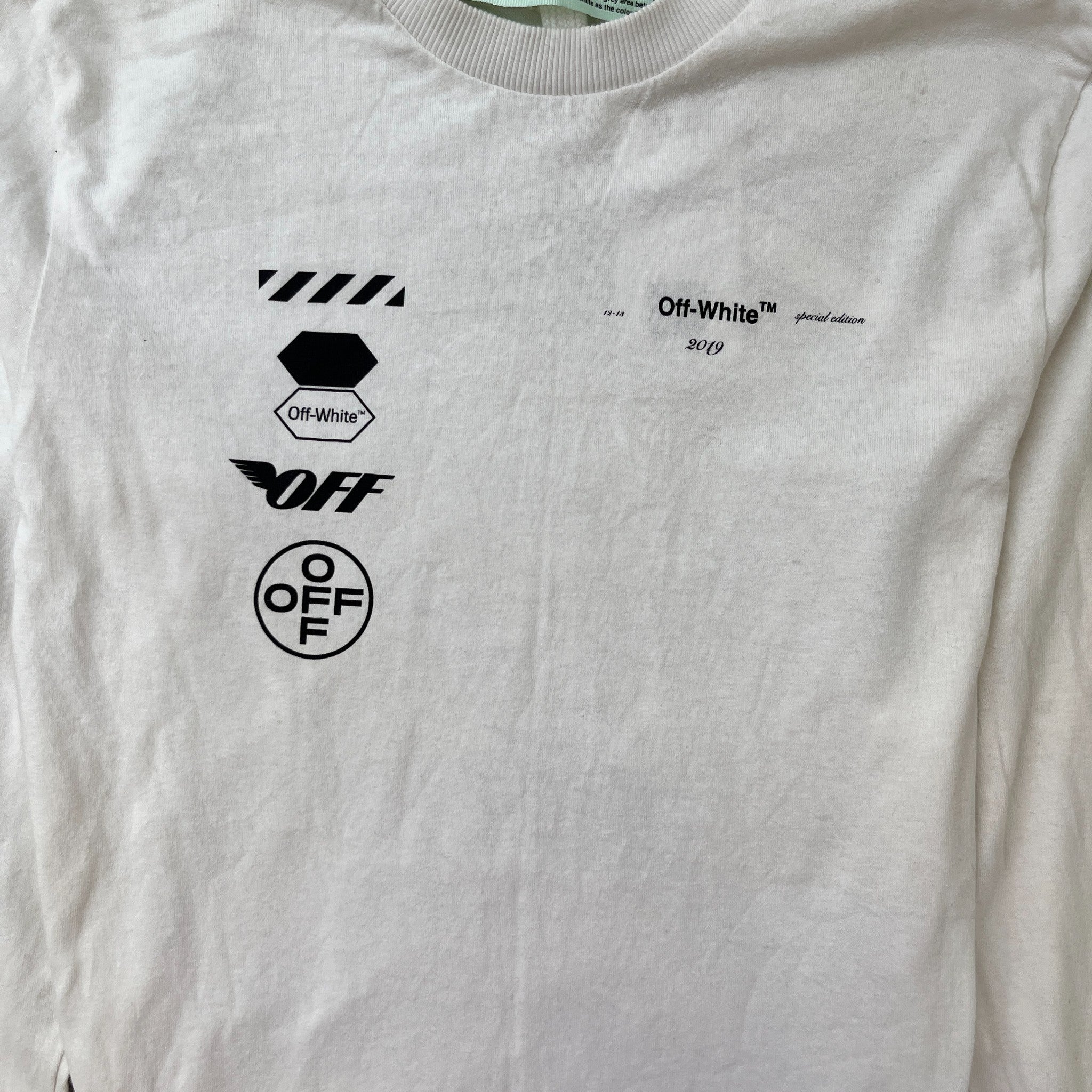 Men's Racing Arrow Long Sleeve T-Shirt White Size M